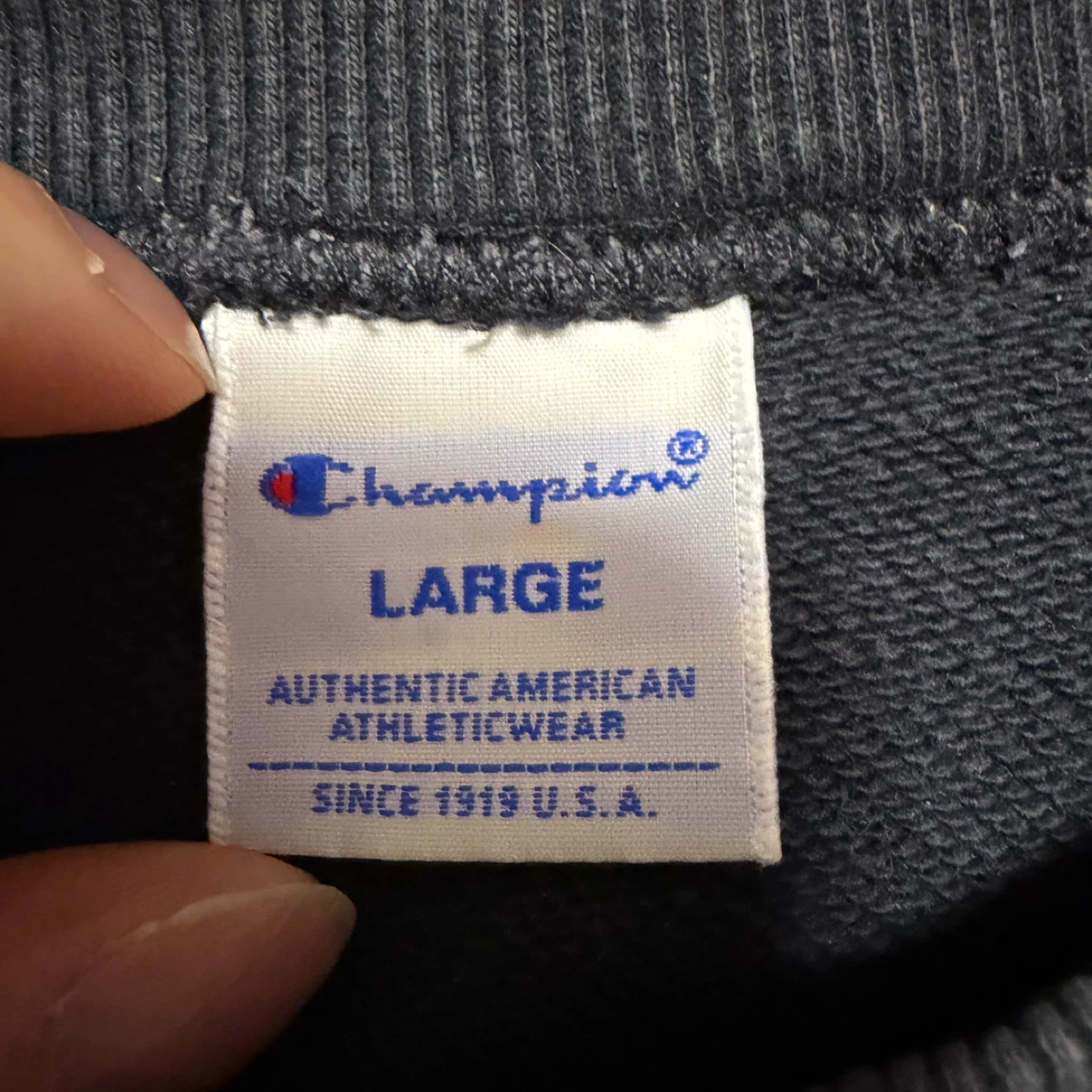 Champion ネイビートレーナー スウェットシャツ　Lサイズ　C3-Q001の写真7枚目