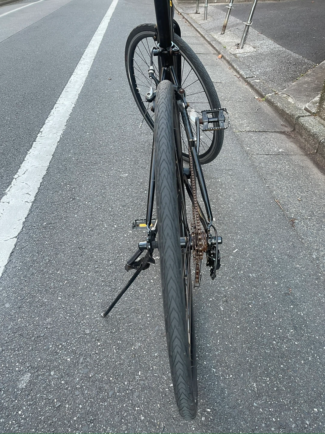 クロスバイク 自転車 ブラックの写真2枚目