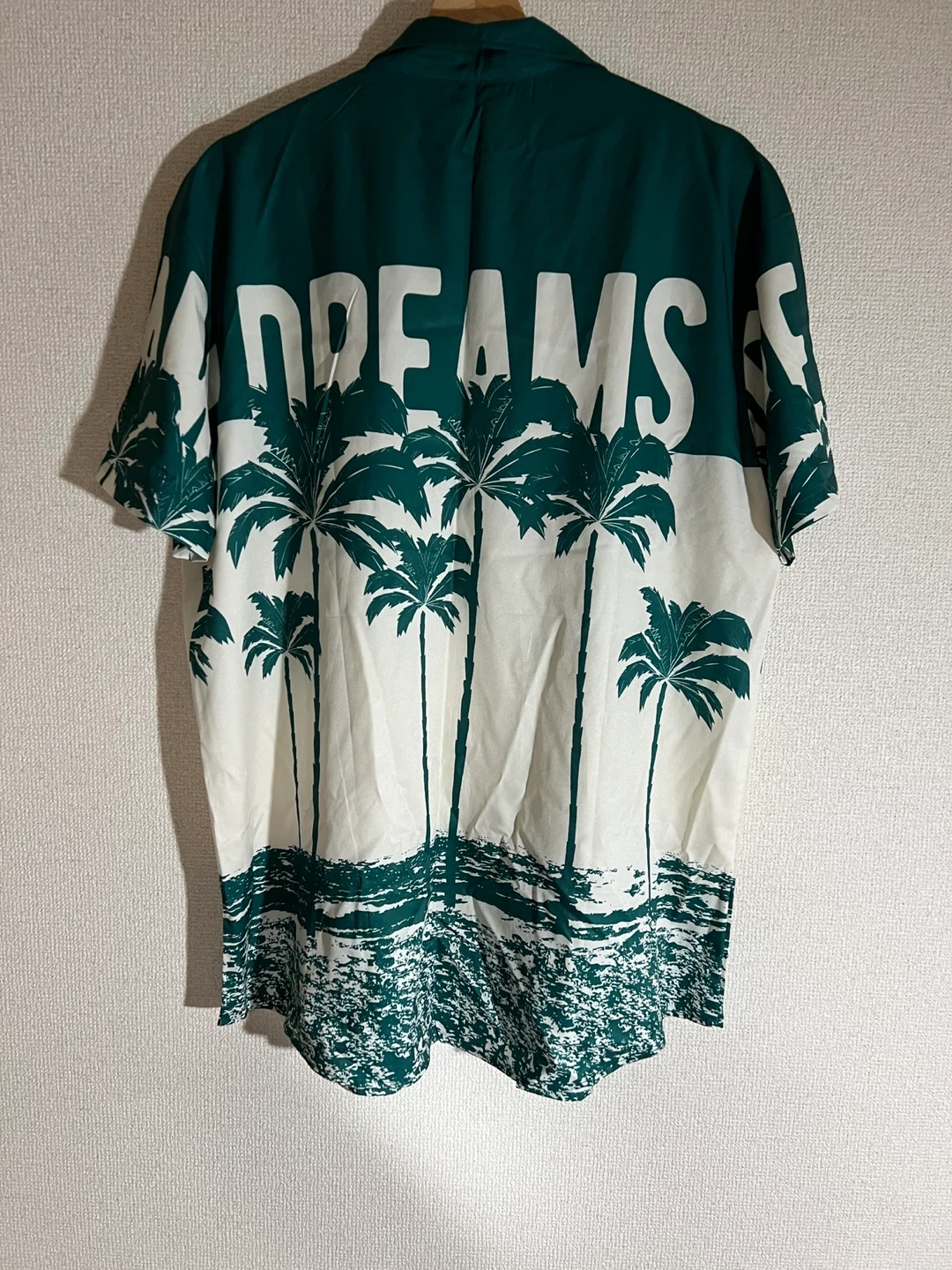 アロハシャツ 緑 ヤシの木柄 2XL