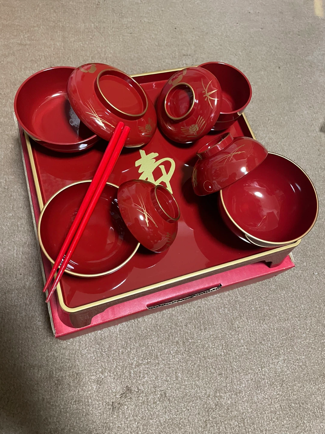 お食い初め 漆器 お盆 箸 セット 男の子