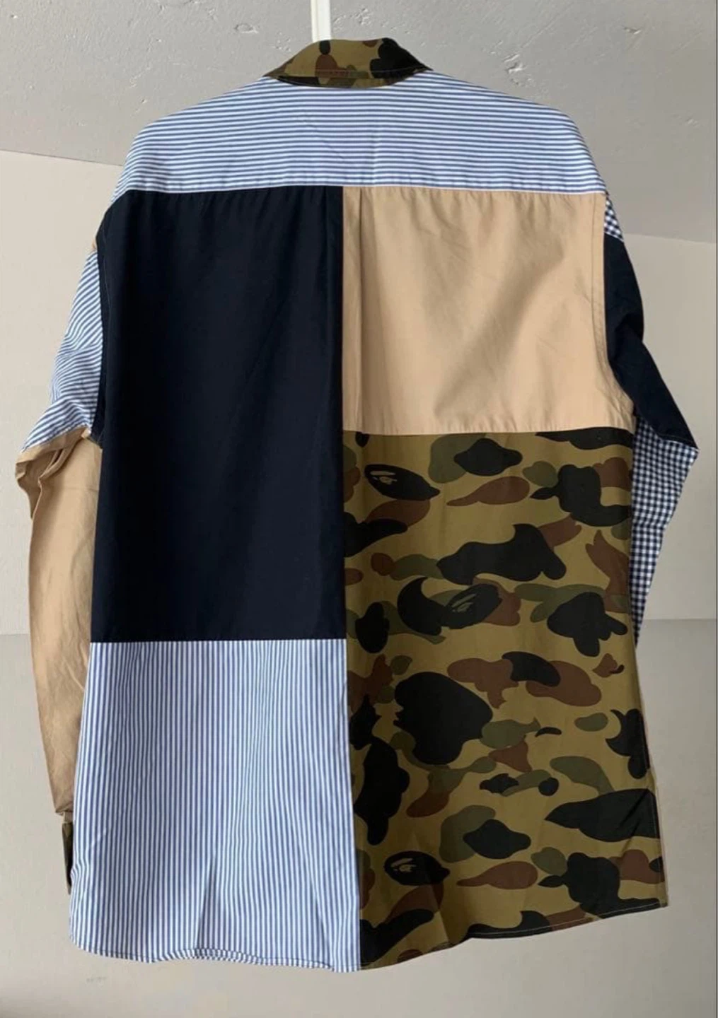 A BATHING APE 1stカモ マルチパターン シャツ 金タグビンテージ XLの写真2枚目