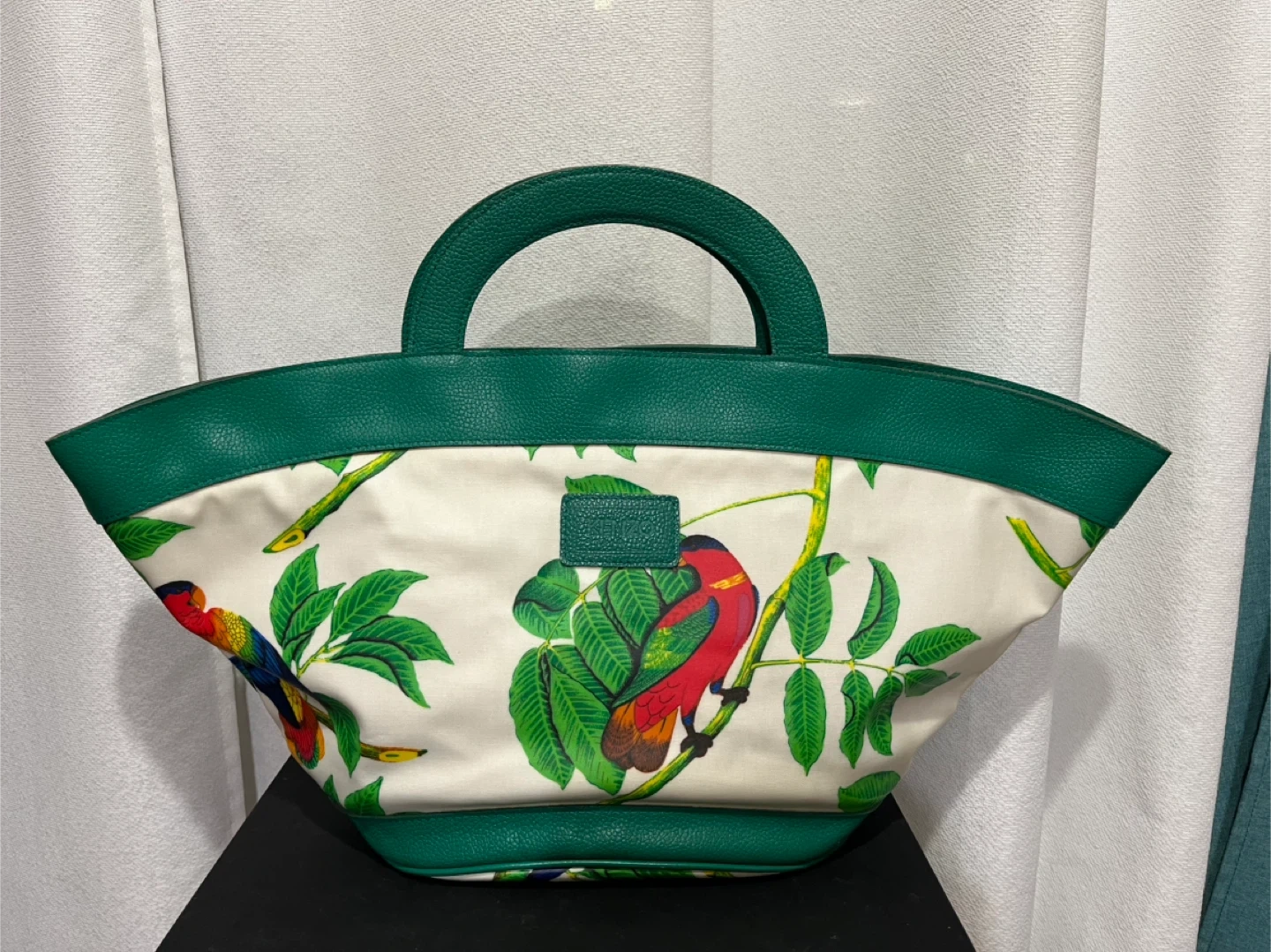 KENZO トートバッグ 鳥柄 グリーン