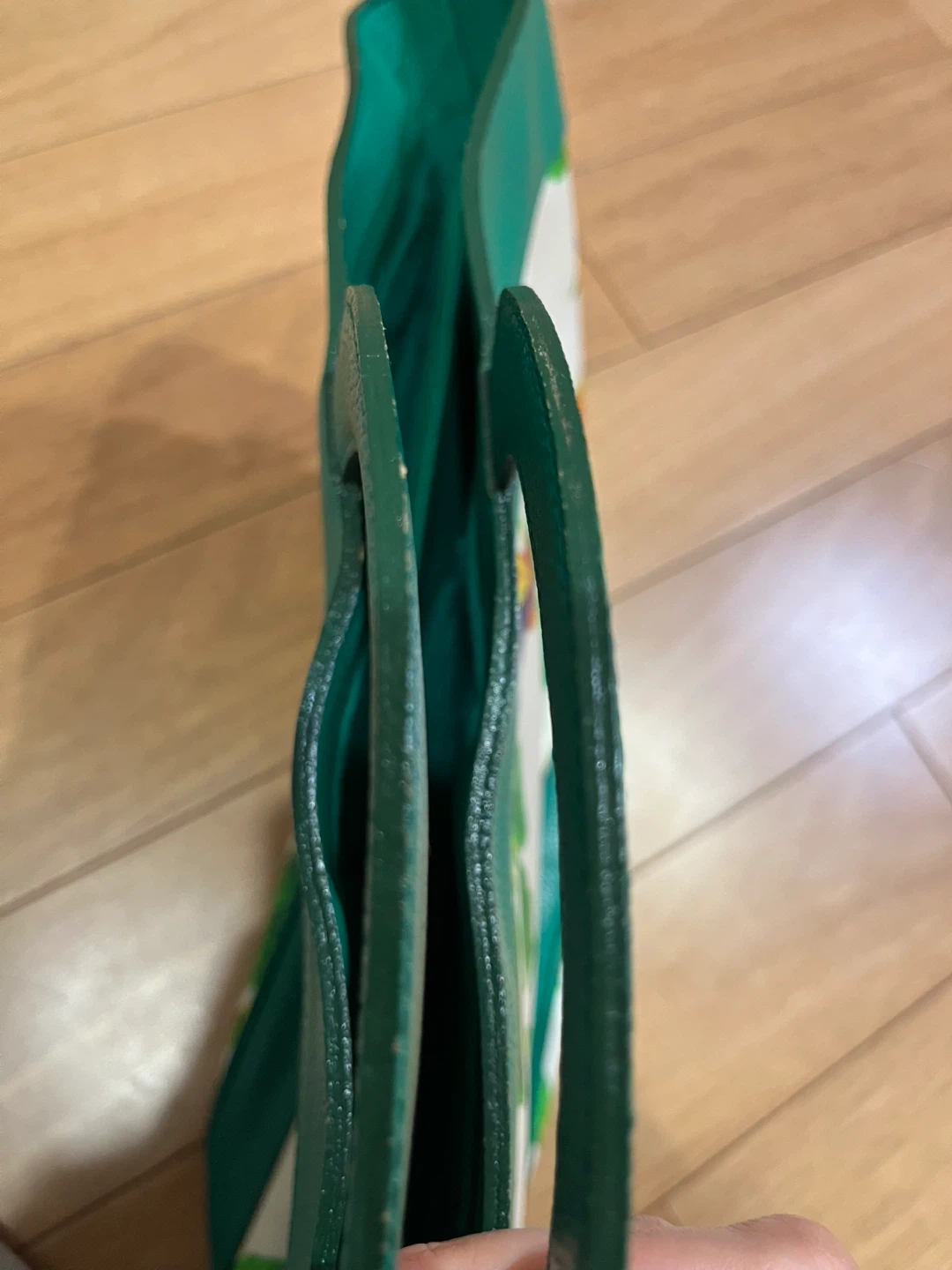 KENZO トートバッグ 鳥柄 グリーンの写真8枚目
