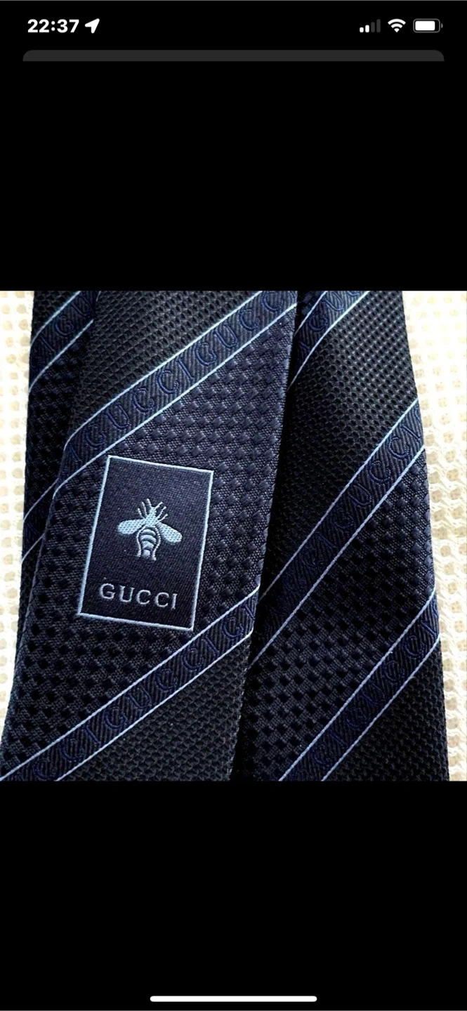 【新品】 GUCCI グッチ シルクネクタイ ネイビー【並行輸入品】の写真6枚目