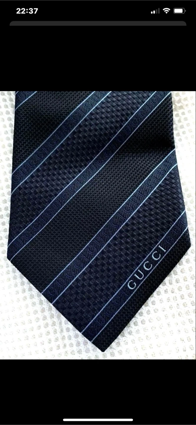 【新品】 GUCCI グッチ シルクネクタイ ネイビー【並行輸入品】の写真5枚目