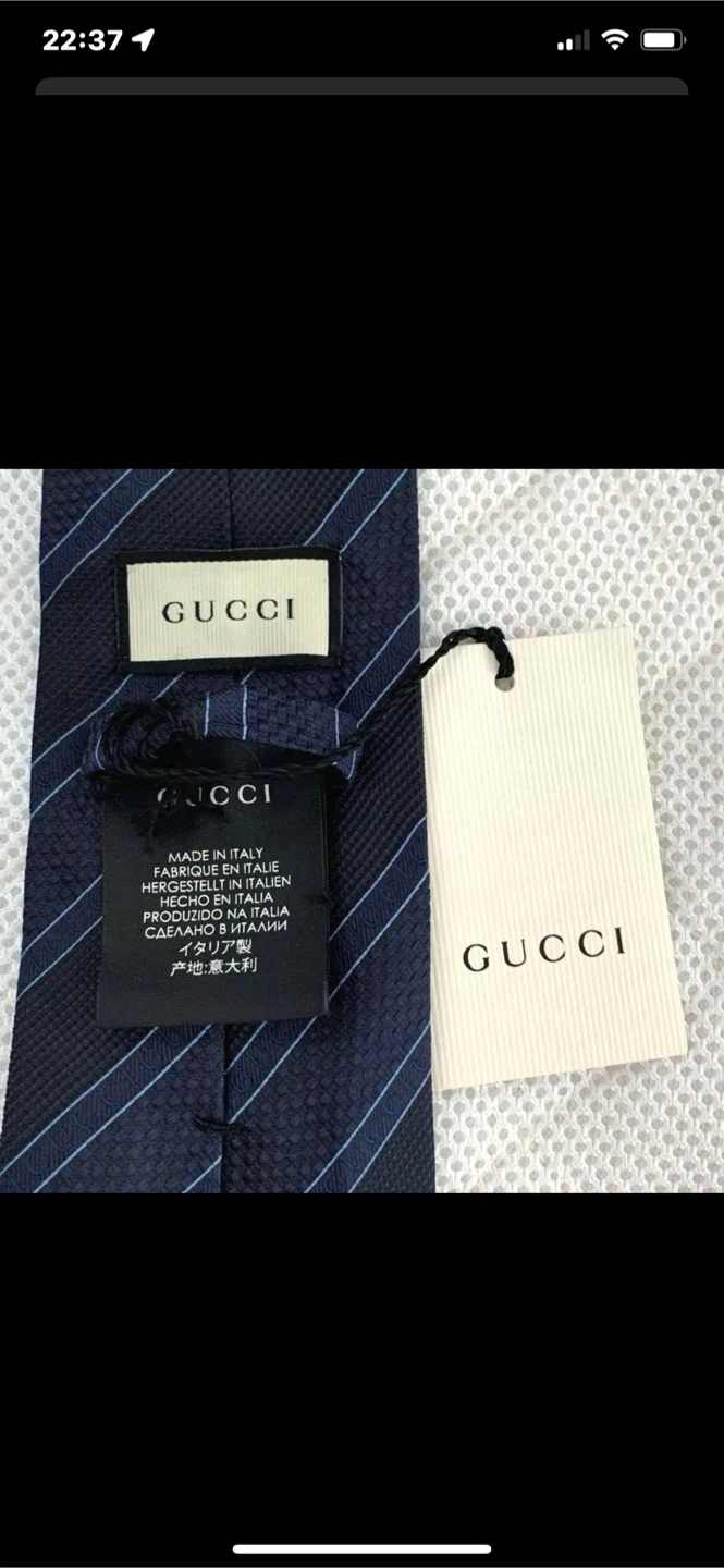 【新品】 GUCCI グッチ シルクネクタイ ネイビー【並行輸入品】の写真7枚目