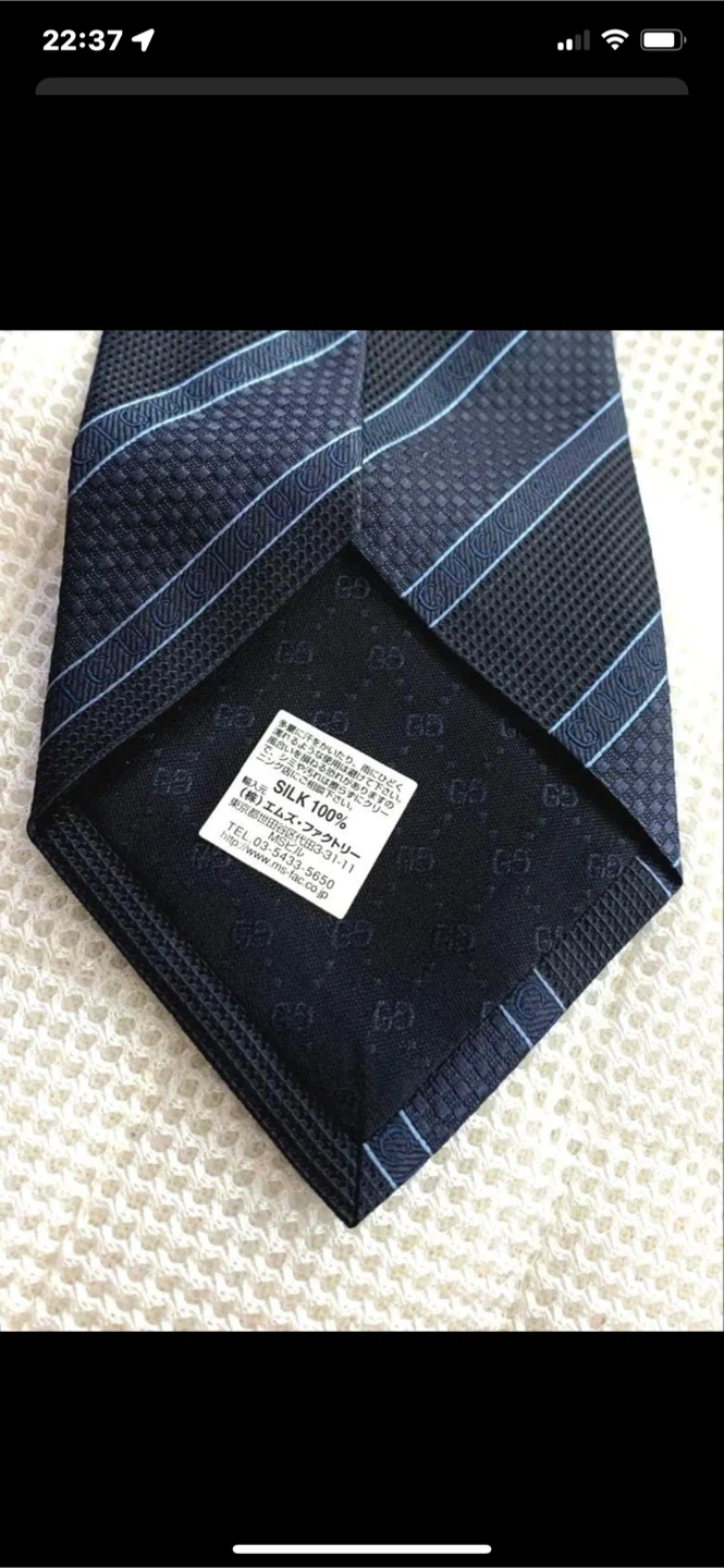 【新品】 GUCCI グッチ シルクネクタイ ネイビー【並行輸入品】の写真9枚目