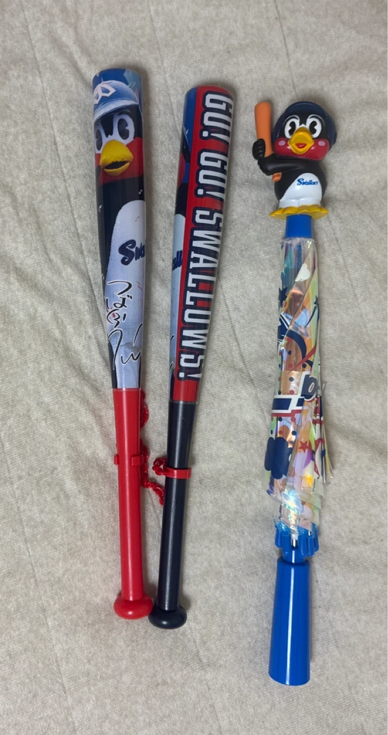 美品未使用 ヤクルトスワローズ 傘、ミニバット