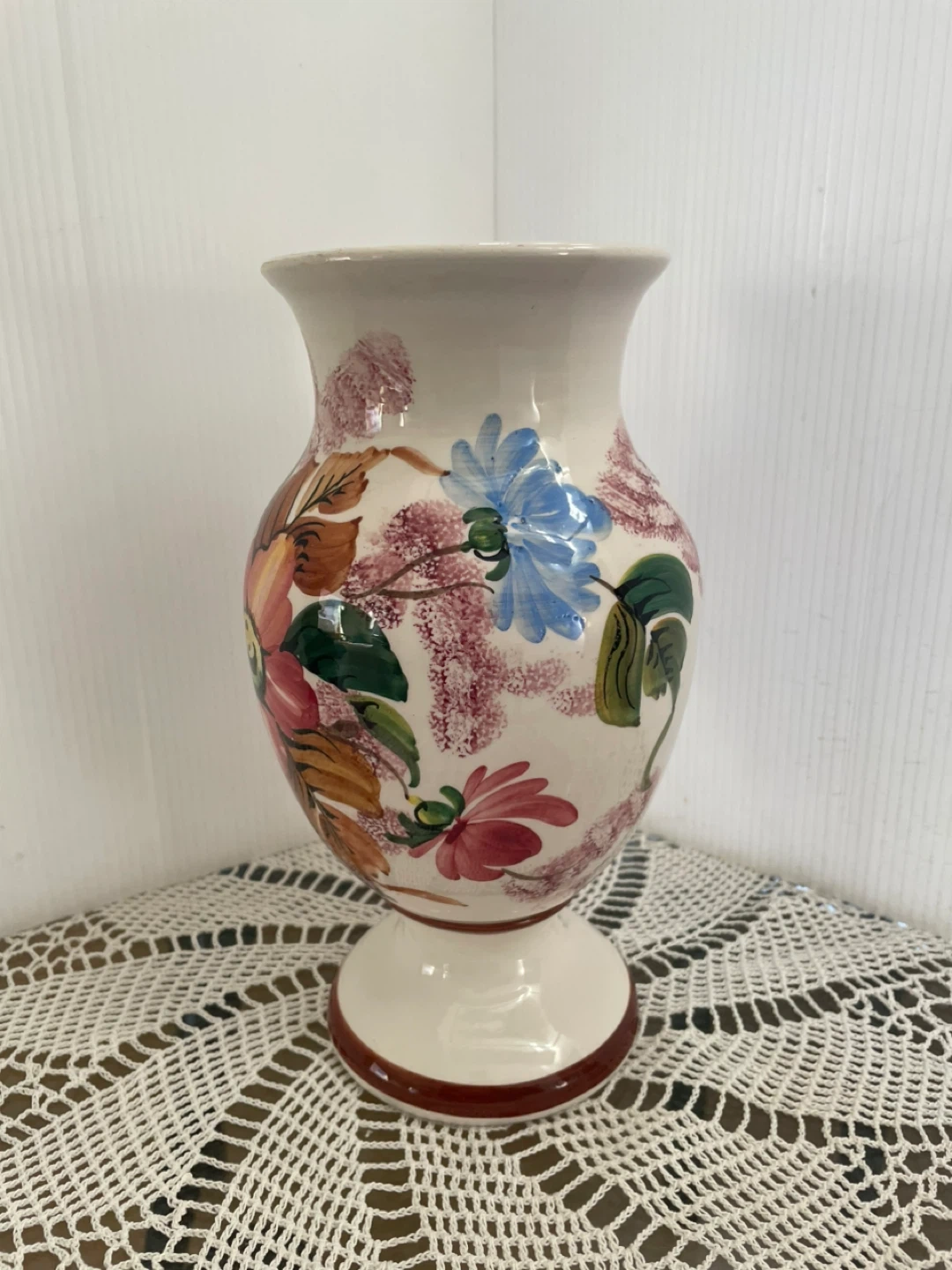 花柄 陶器 花瓶の写真2枚目