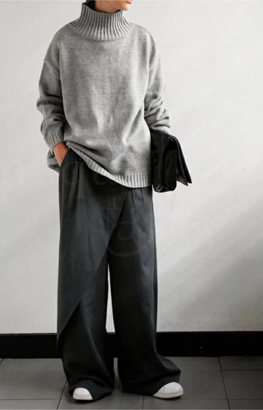 【美品】アンティカantiquaニット グレーの写真7枚目