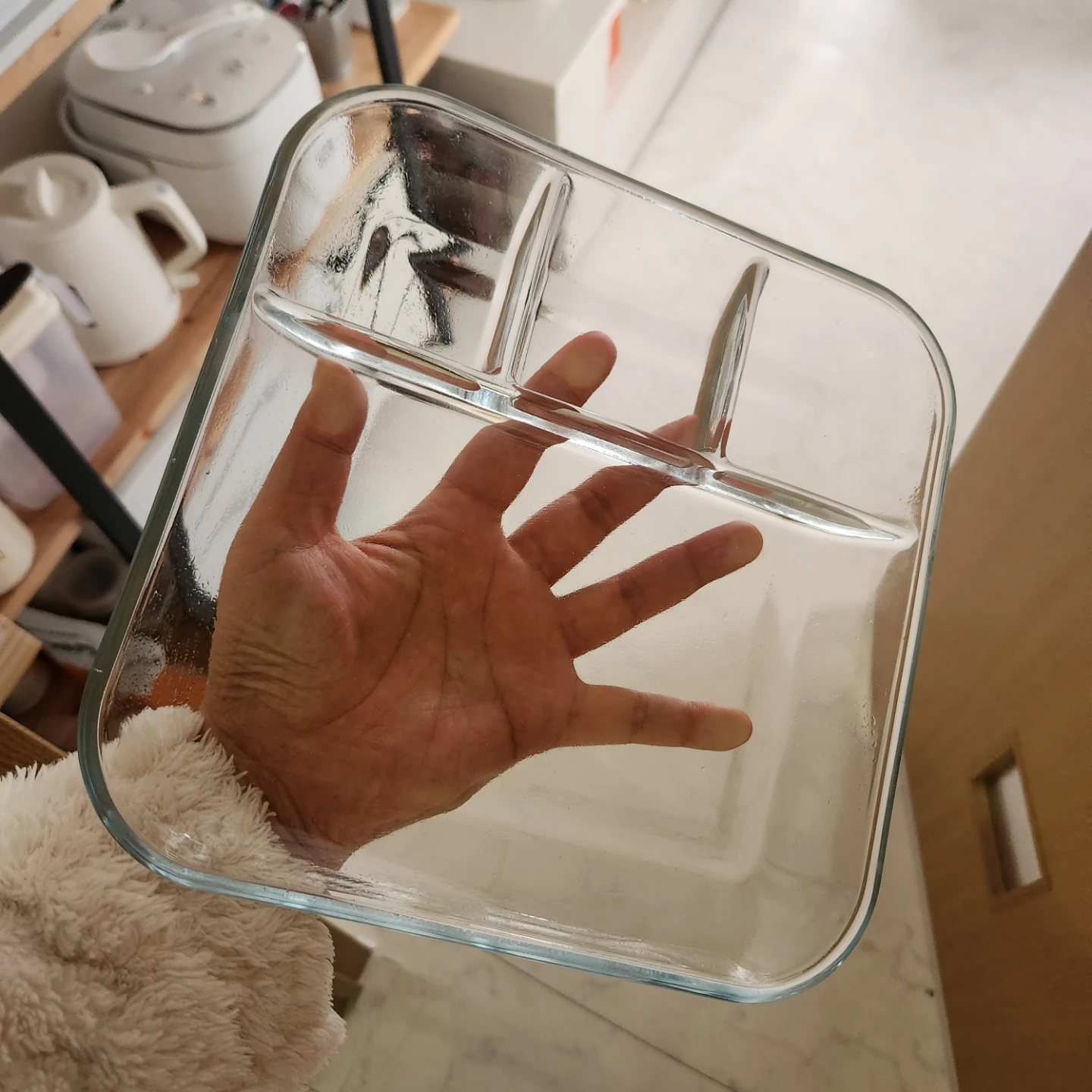 ガラス製 仕切り付きプレートの写真2枚目
