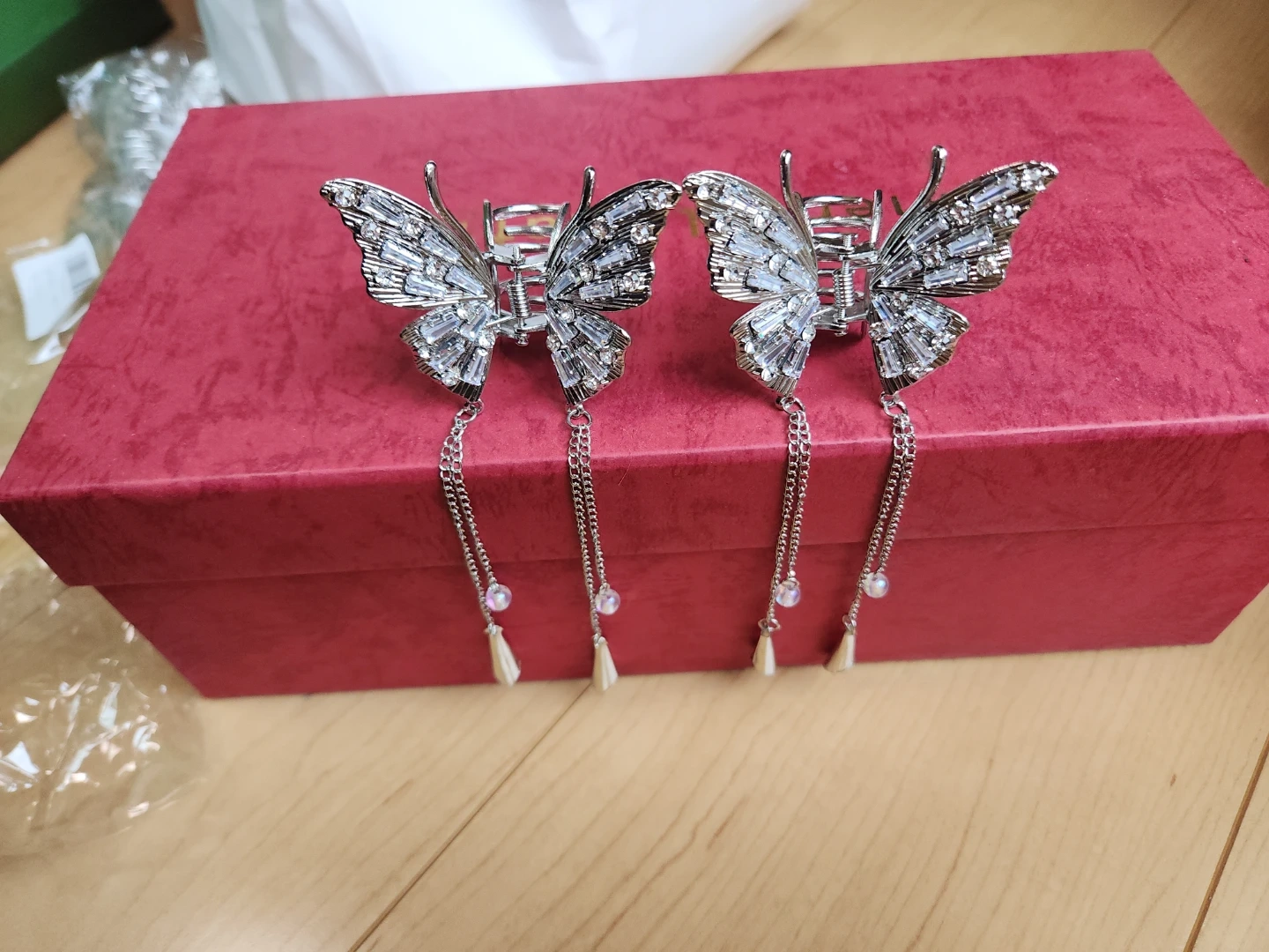 蝶 ヘアクリップ 2個セット