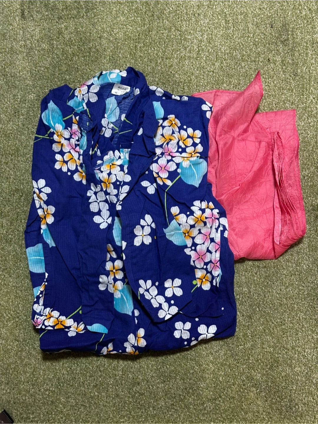 3.4才用の浴衣 花柄 ピンク