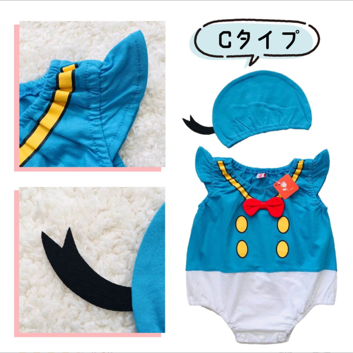【新品】ドナルドロンパース 90サイズ ベビー ディズニー コスプレ 80 90の写真6枚目