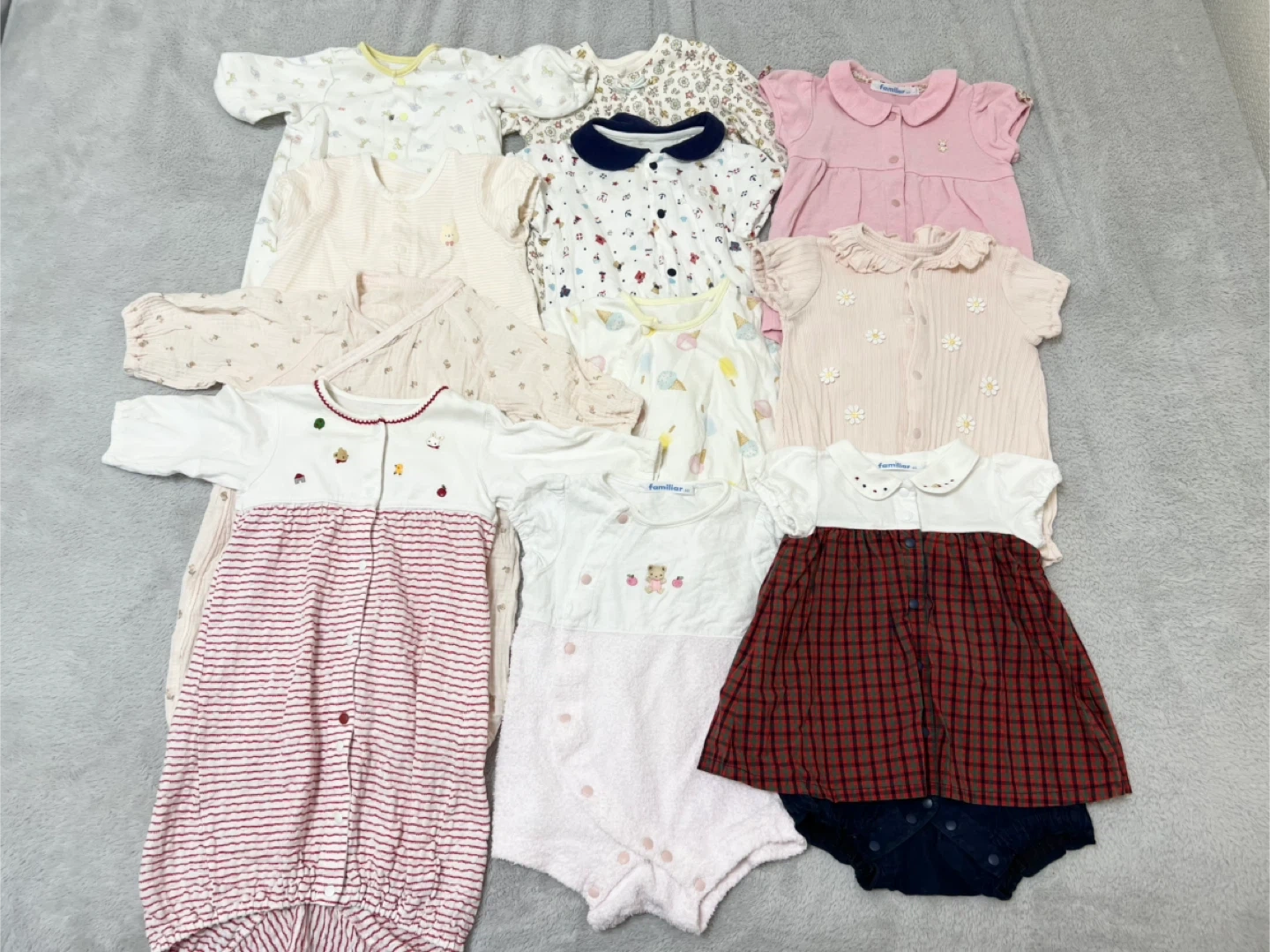 【50〜60サイズ】女の子ベビー服まとめ売り ファミリアやミキハウスも一部あり