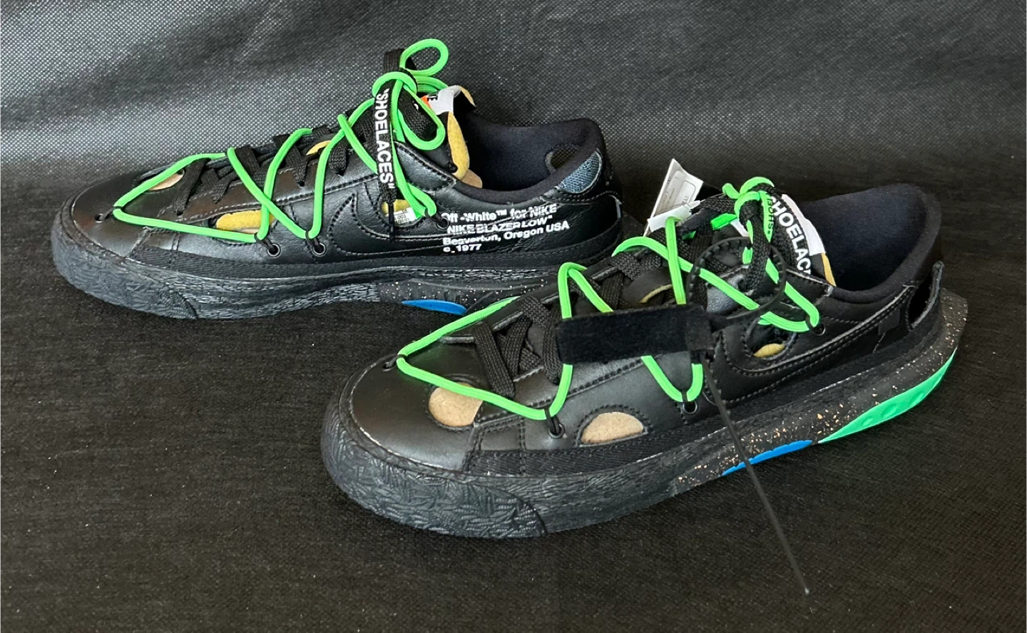 Off-White×Nike ブレーザー ロー ブラック ＆グリーン 27cm