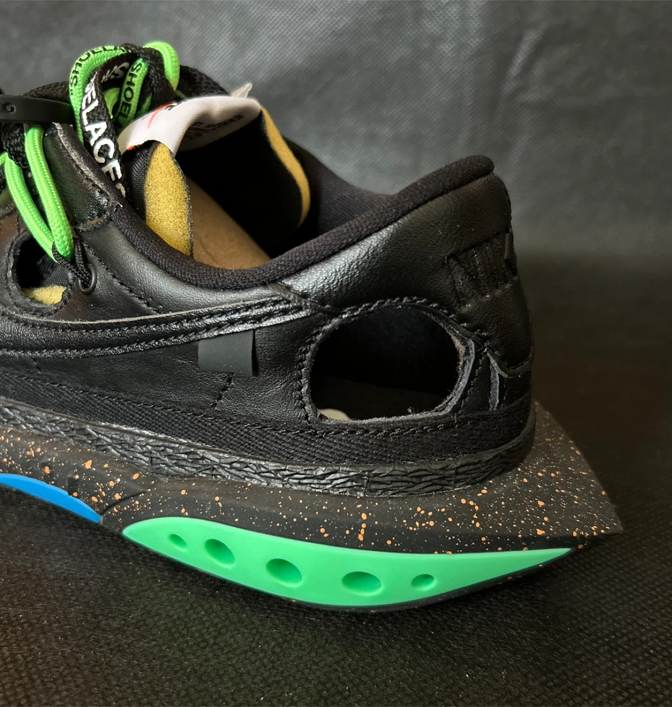 Off-White×Nike ブレーザー ロー ブラック &グリーン 27cmの写真6枚目