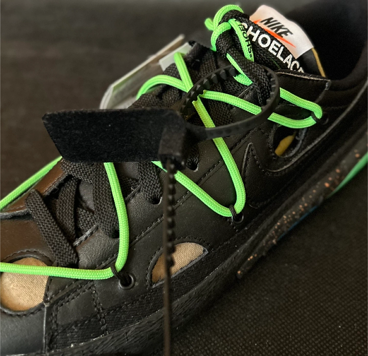 Off-White×Nike ブレーザー ロー ブラック &グリーン 27cmの写真7枚目