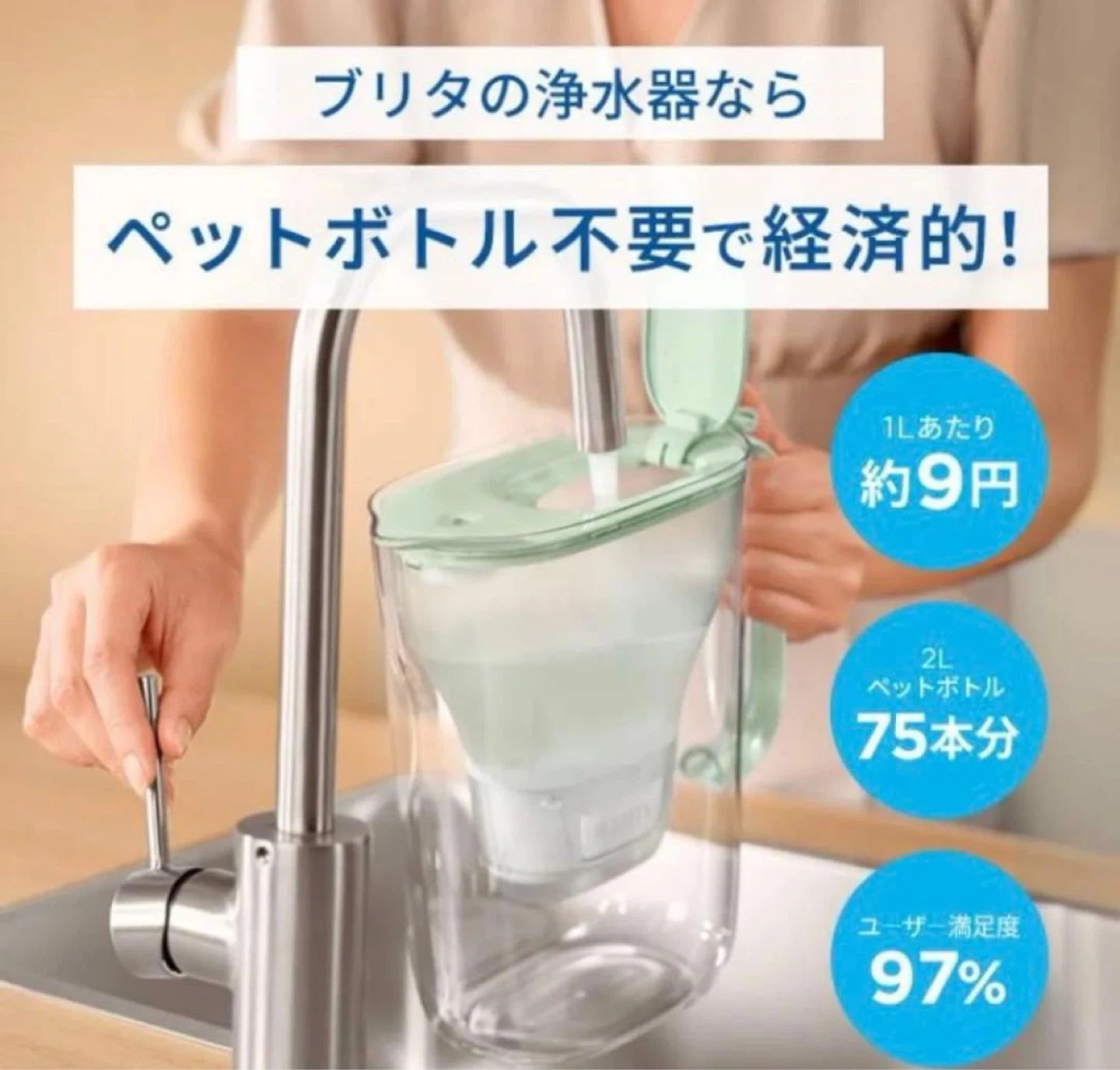 BRITA ポット型浄水器 2個カートリッジ付の写真3枚目