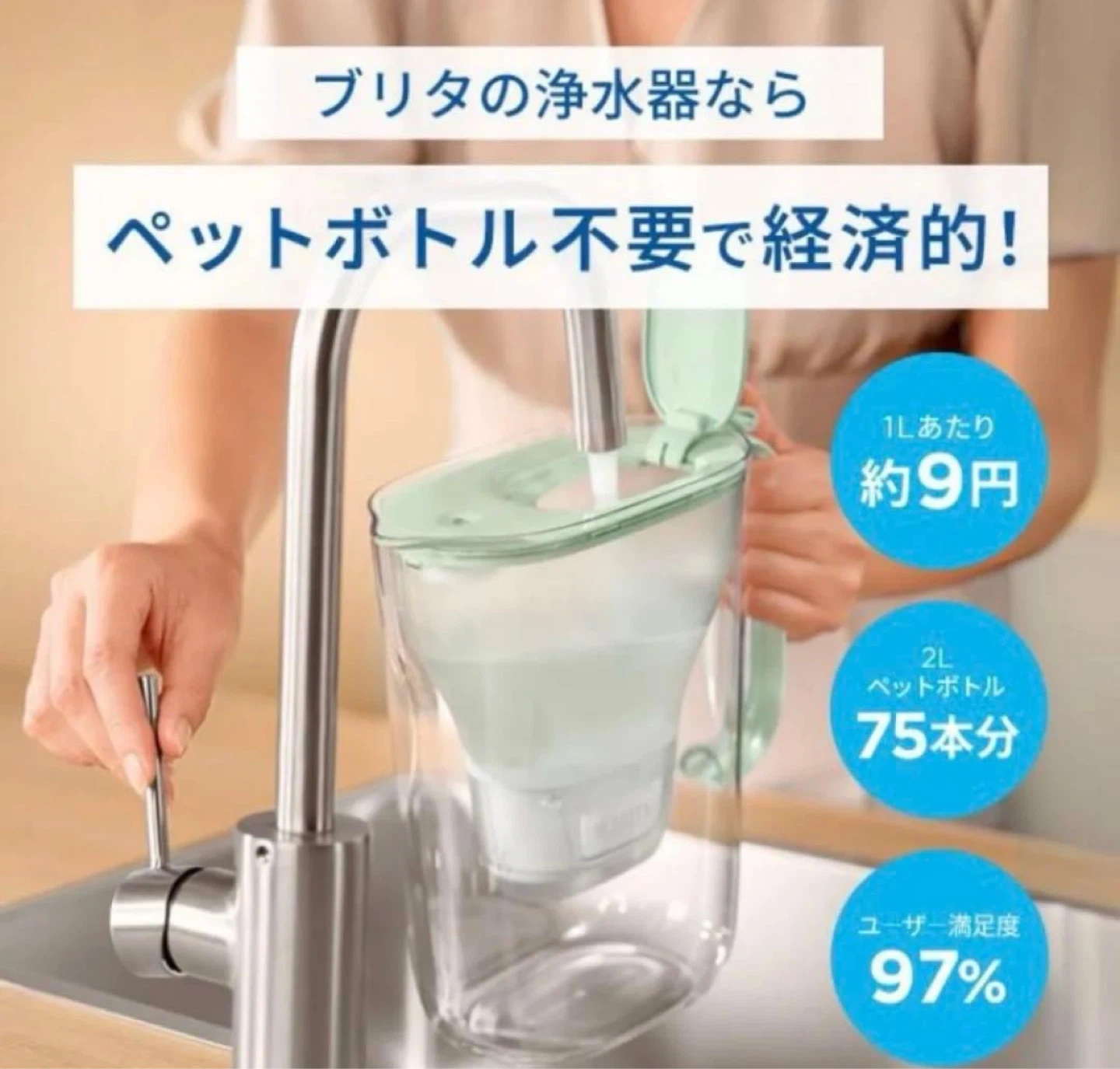 BRITA ポット型浄水器 2個カートリッジ付の写真3枚目