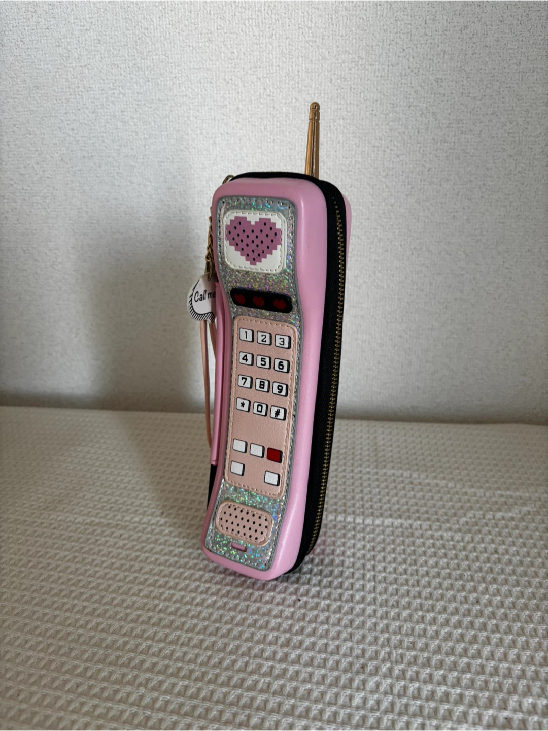 昔の？携帯電話機型ペンケース 面白グッズ　小物いれ　ピンクの写真6枚目