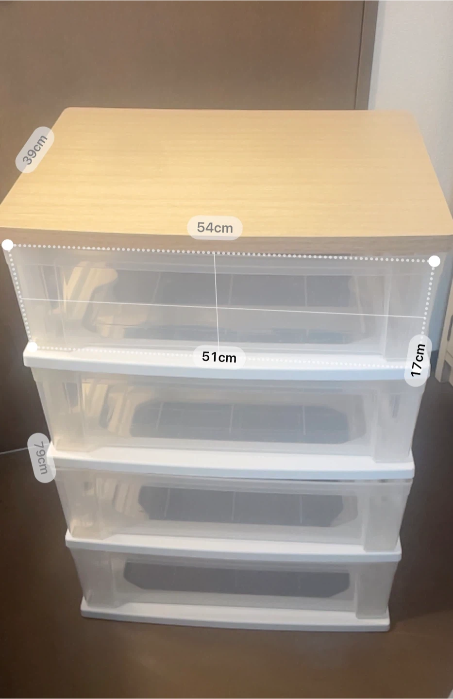 プラスチック製 収納ケース 4段の写真3枚目