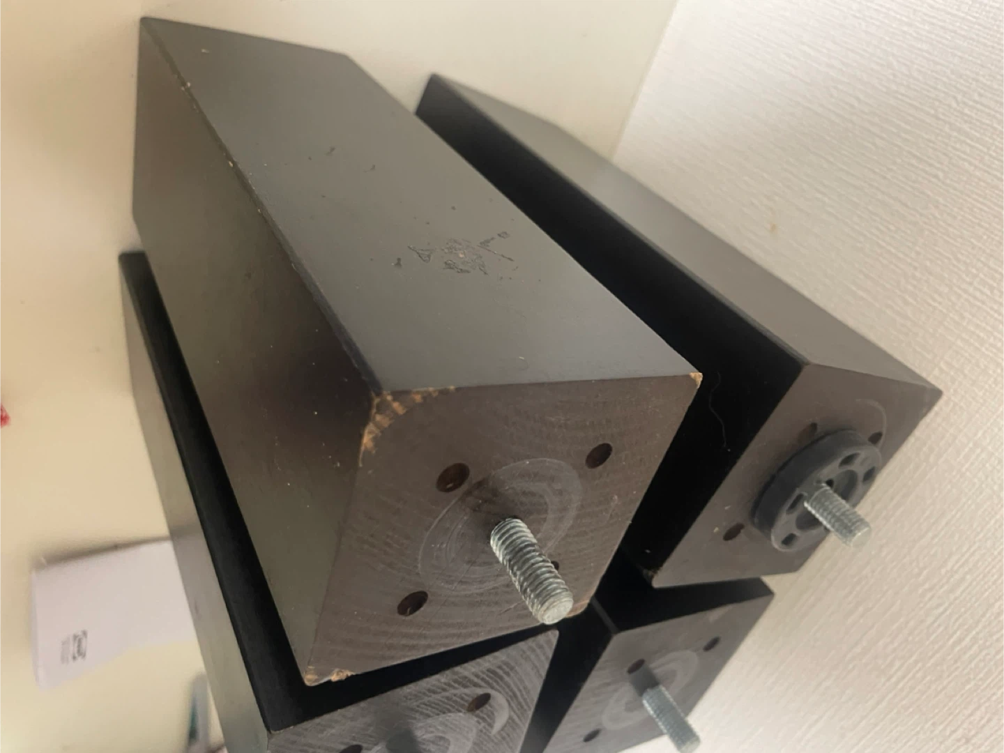 IKEAベッド用木製脚 4個セット【継ぎ足し】ブラウンの写真2枚目