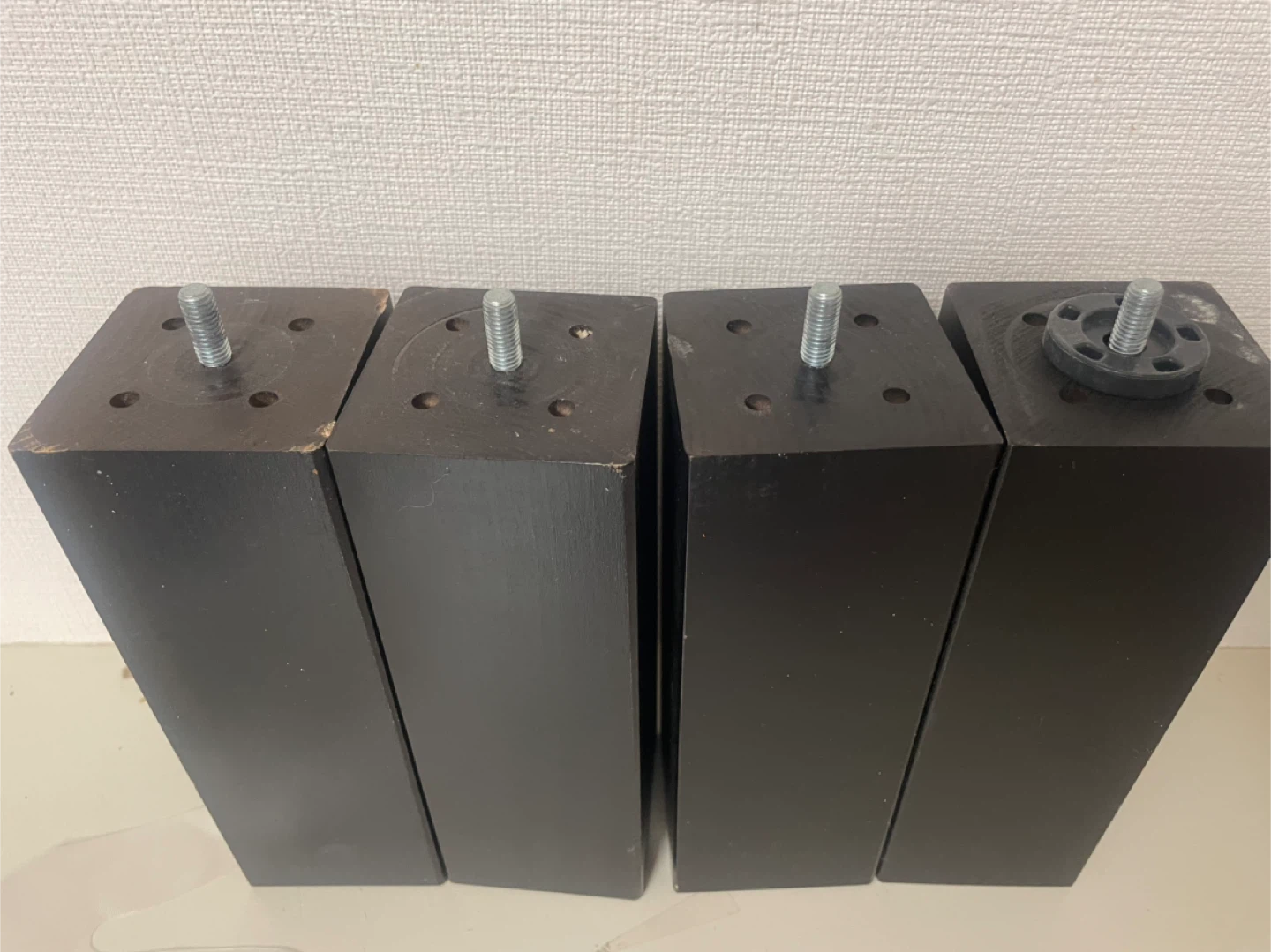 IKEAベッド用木製脚 4個セット【継ぎ足し】ブラウン
