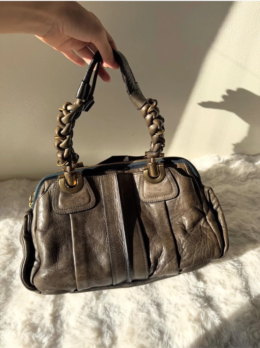 Chloe クロエ eloise エロイーズ レザー カーキ グ