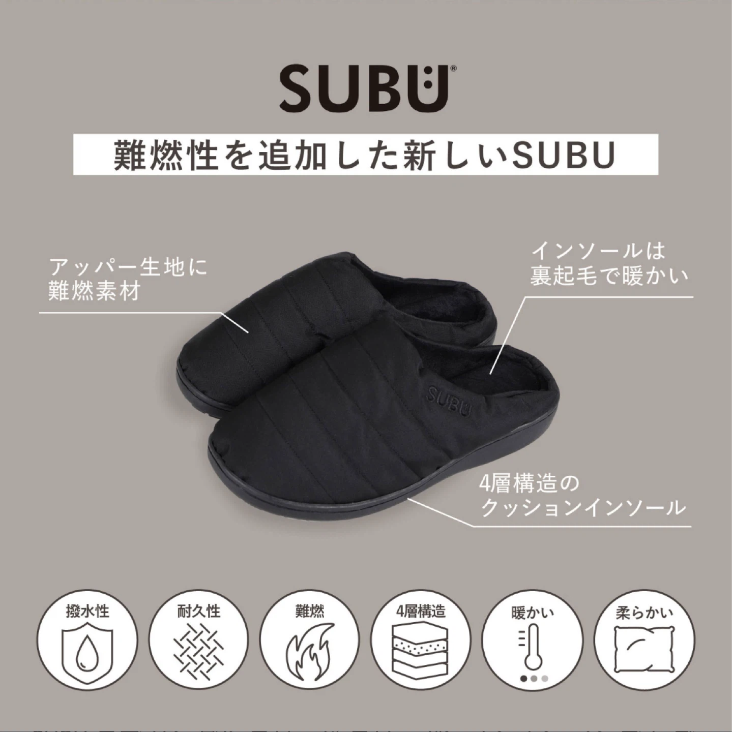 【新品未使用】SUBU 26〜27.5cm サンダル スリッパ カーキの写真3枚目