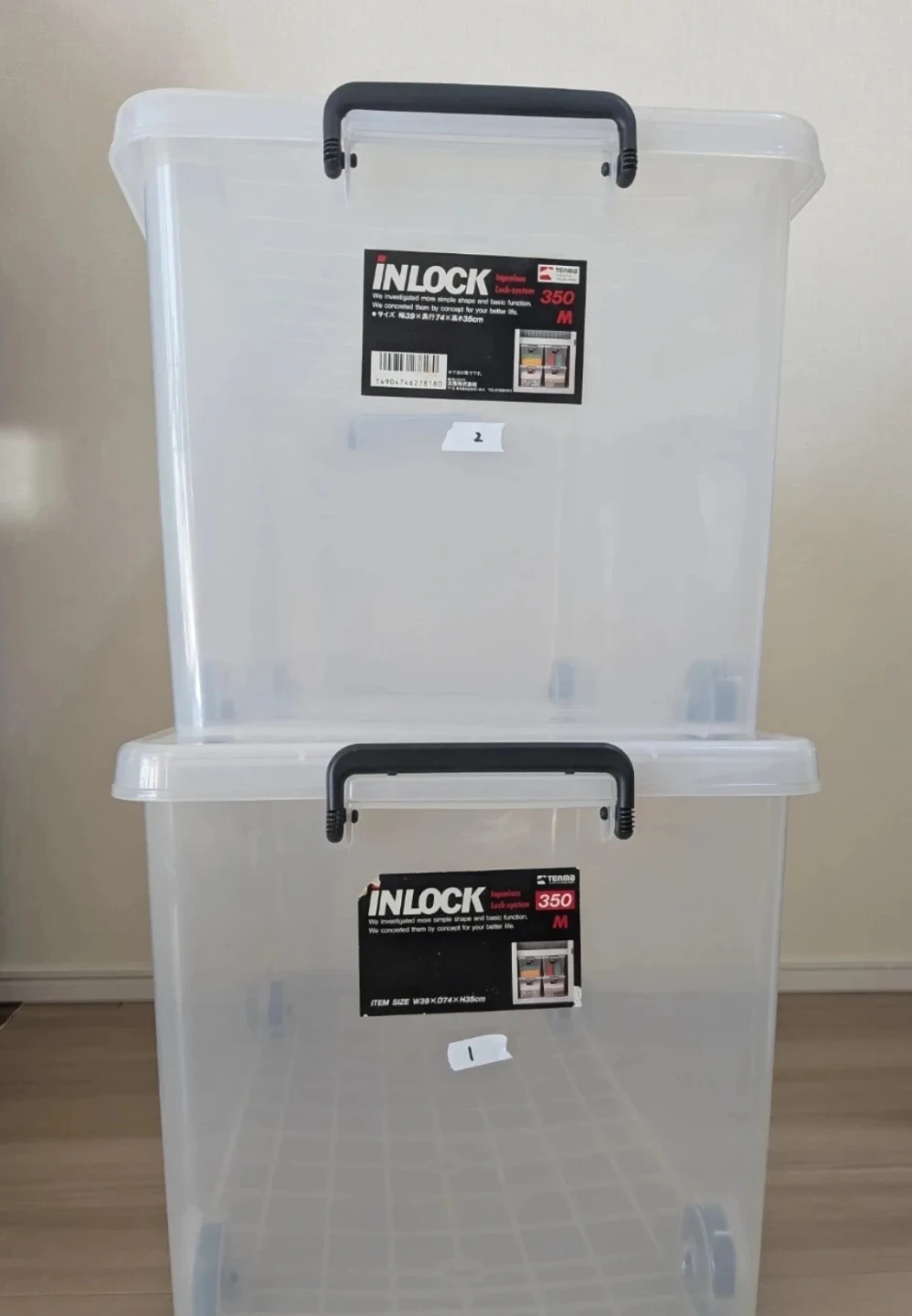 ①② テンマ 収納ケース INLOCK 350 M 2個 クリアボックス