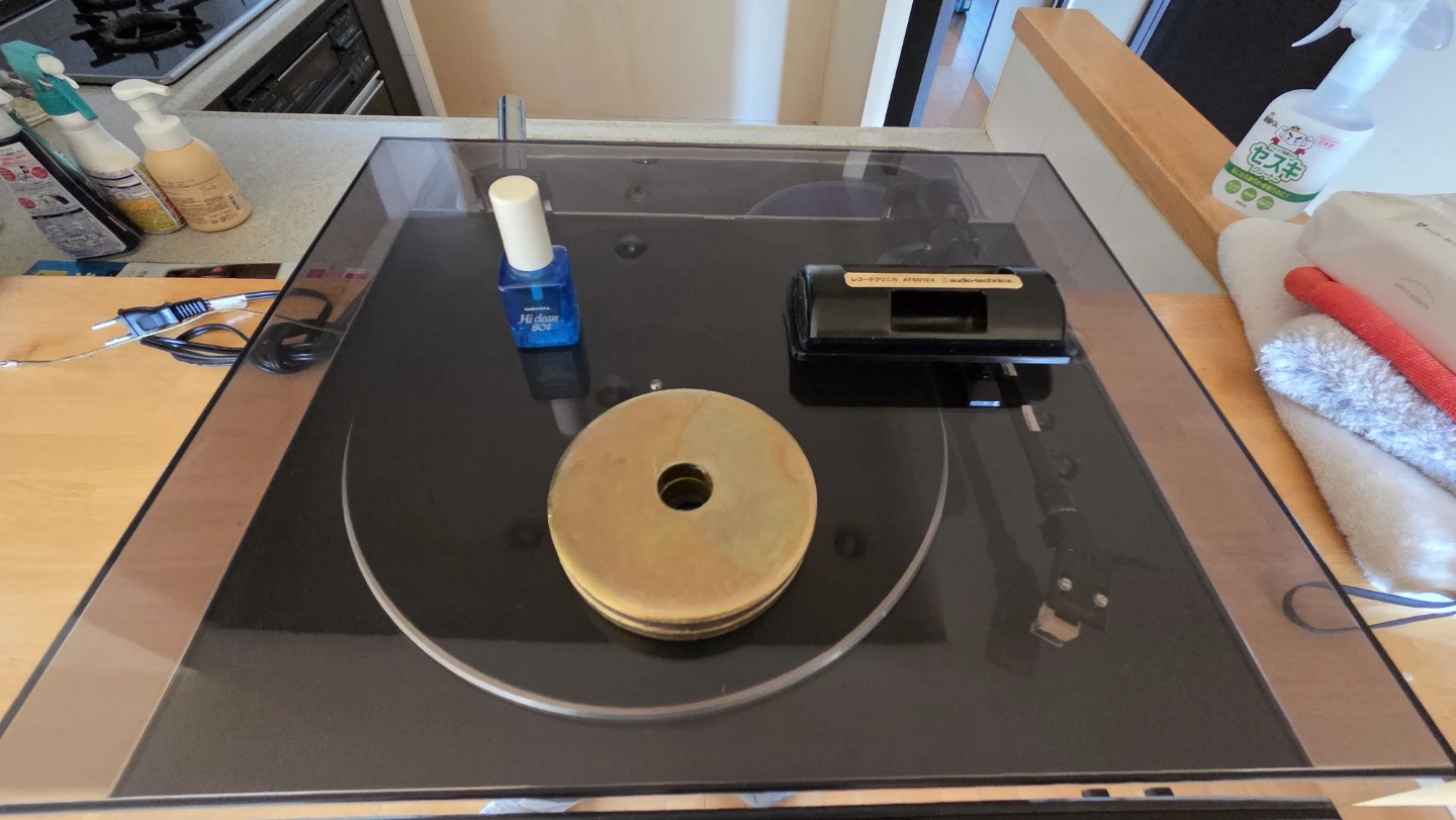 DENON デンオン DP-300F ターンテーブル、レコードプレーヤー、カバー新品、改造多数あり。の写真5枚目