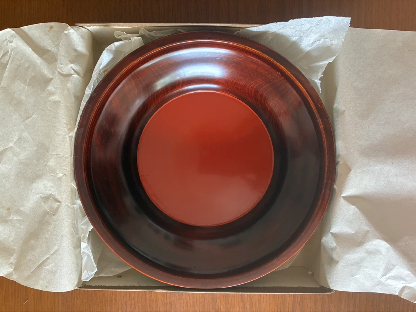 しこく彫 漆器 菓子鉢 溜塗りの写真2枚目
