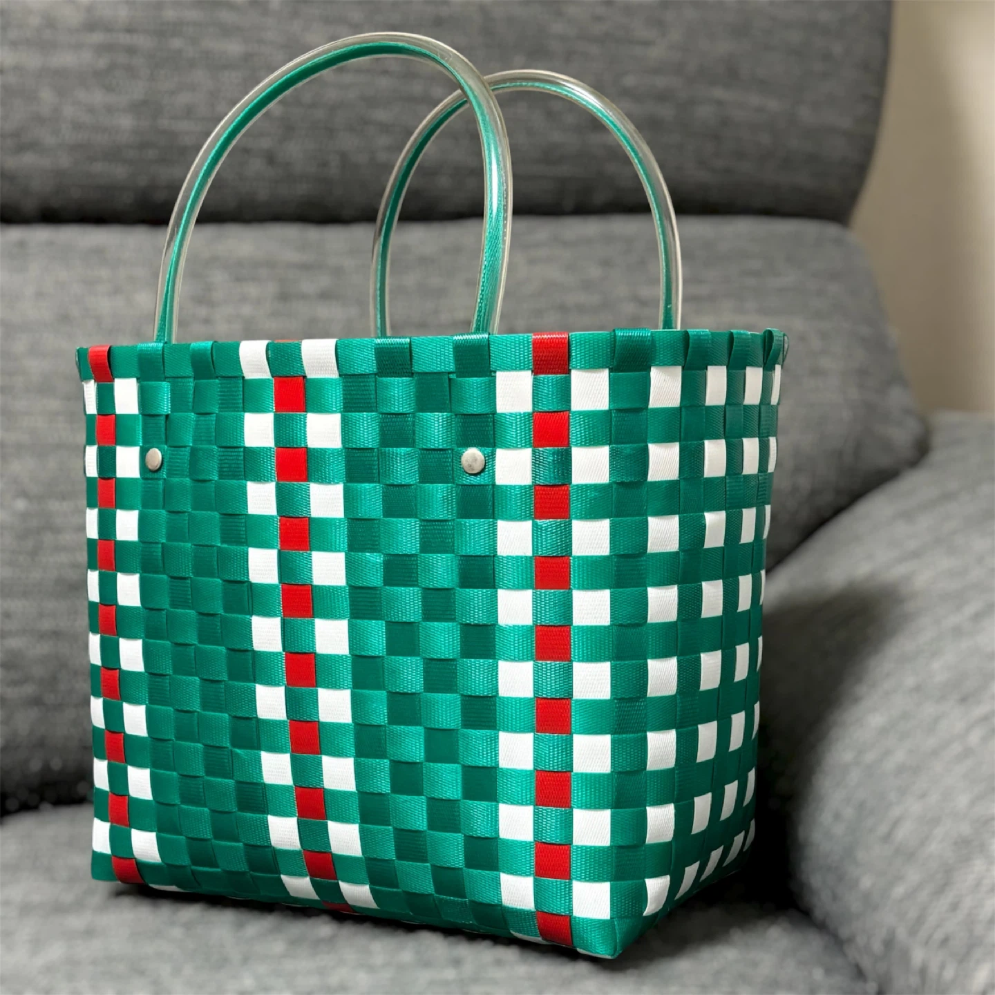 MARNI マルニマーケット かごバッグ 緑の写真2枚目