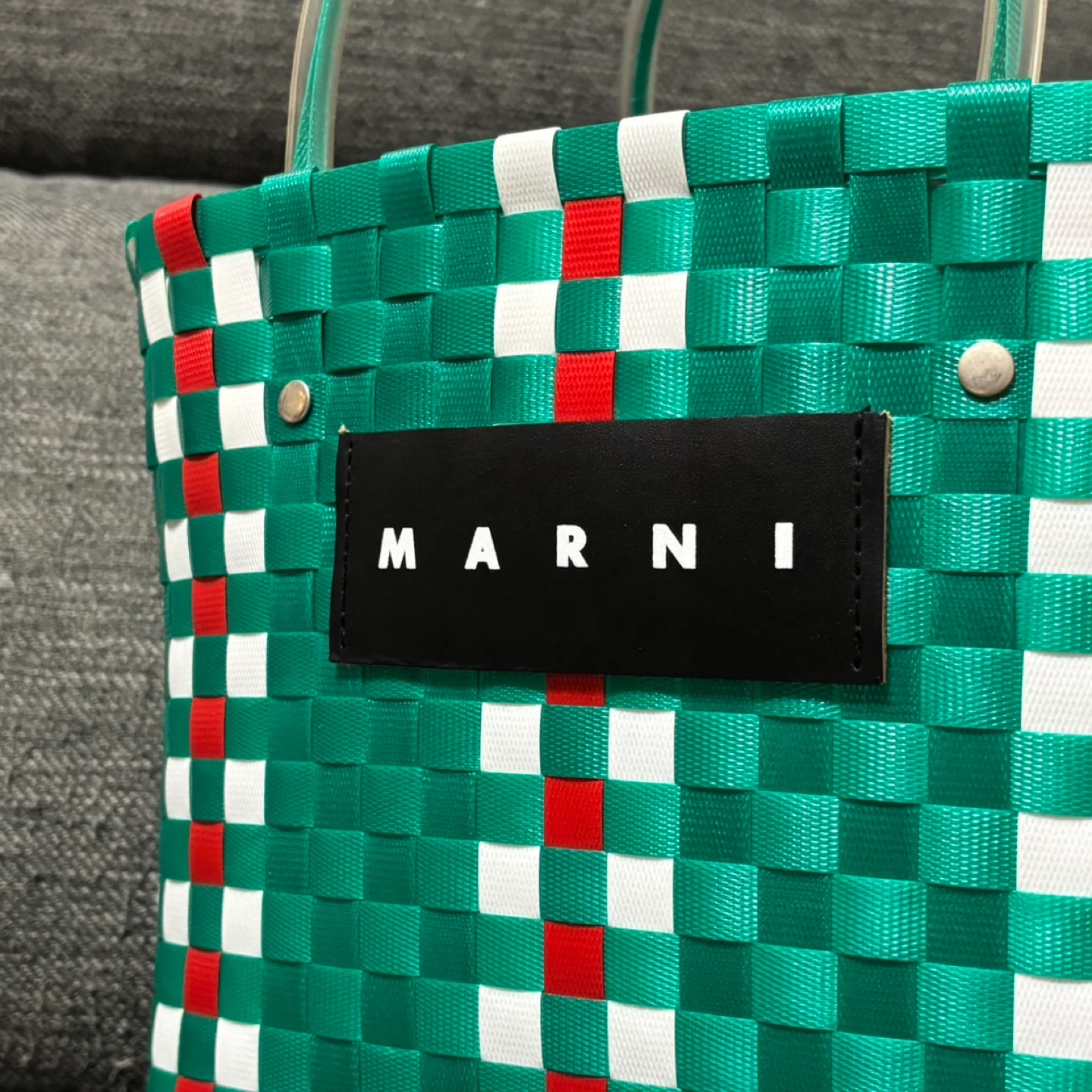 MARNI マルニマーケット かごバッグ 緑の写真5枚目