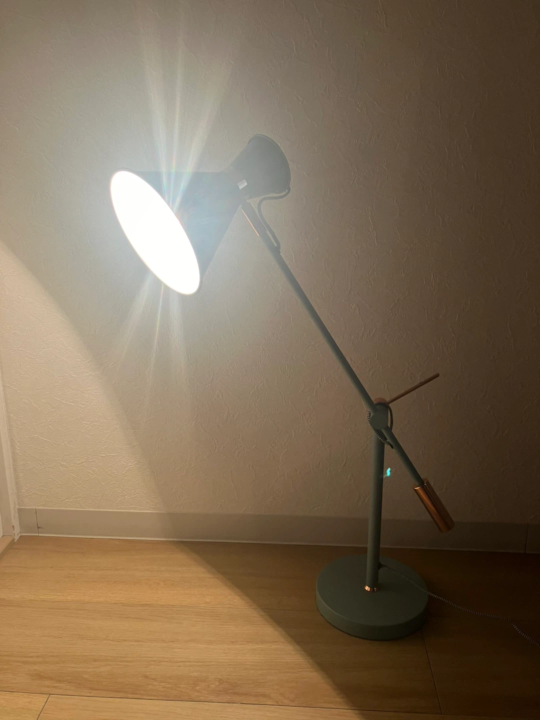 【美品】Francfranc（フランフラン）スタンドライト　デスクライト　レトロ　電球　間接照明　蛍光灯　ピクサーの写真2枚目