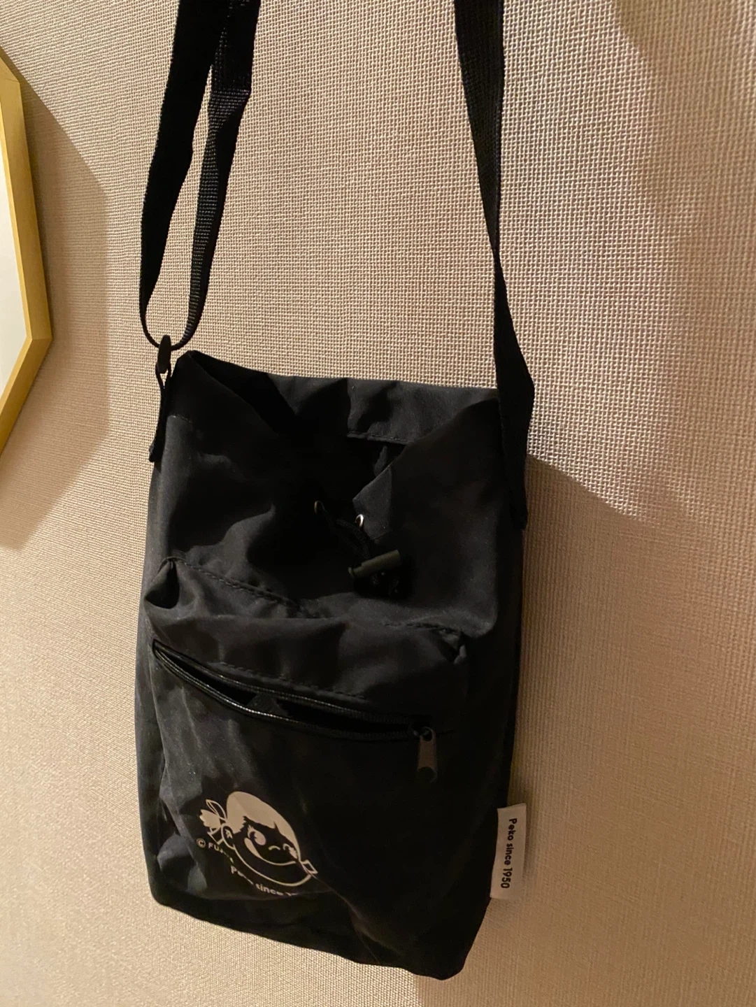 不二家 ペコちゃん ショルダーバッグ 黒
