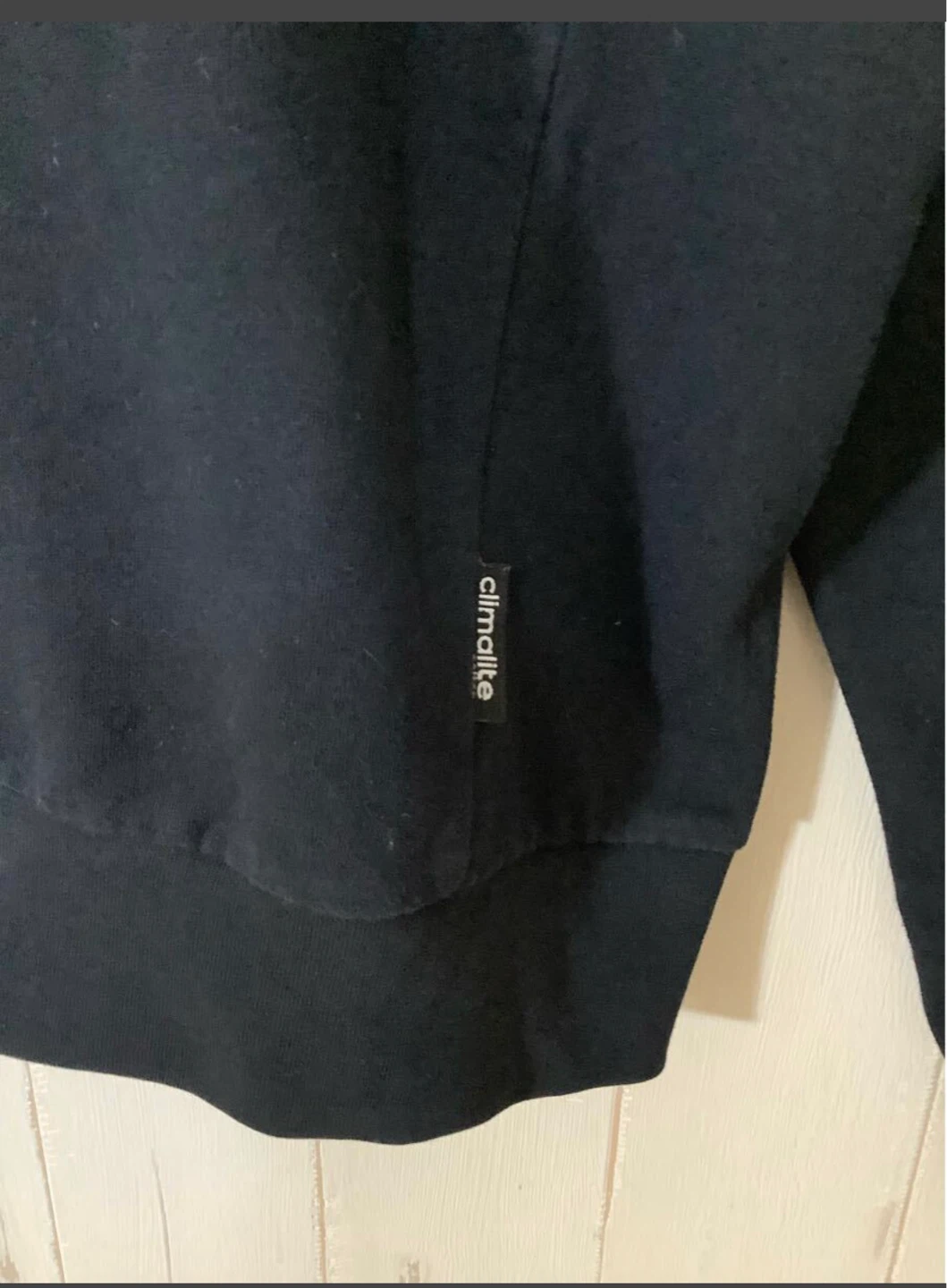 adidas アディダス ジップアップ スウェットパーカー M ブラック climalite 裏地パイルの写真5枚目