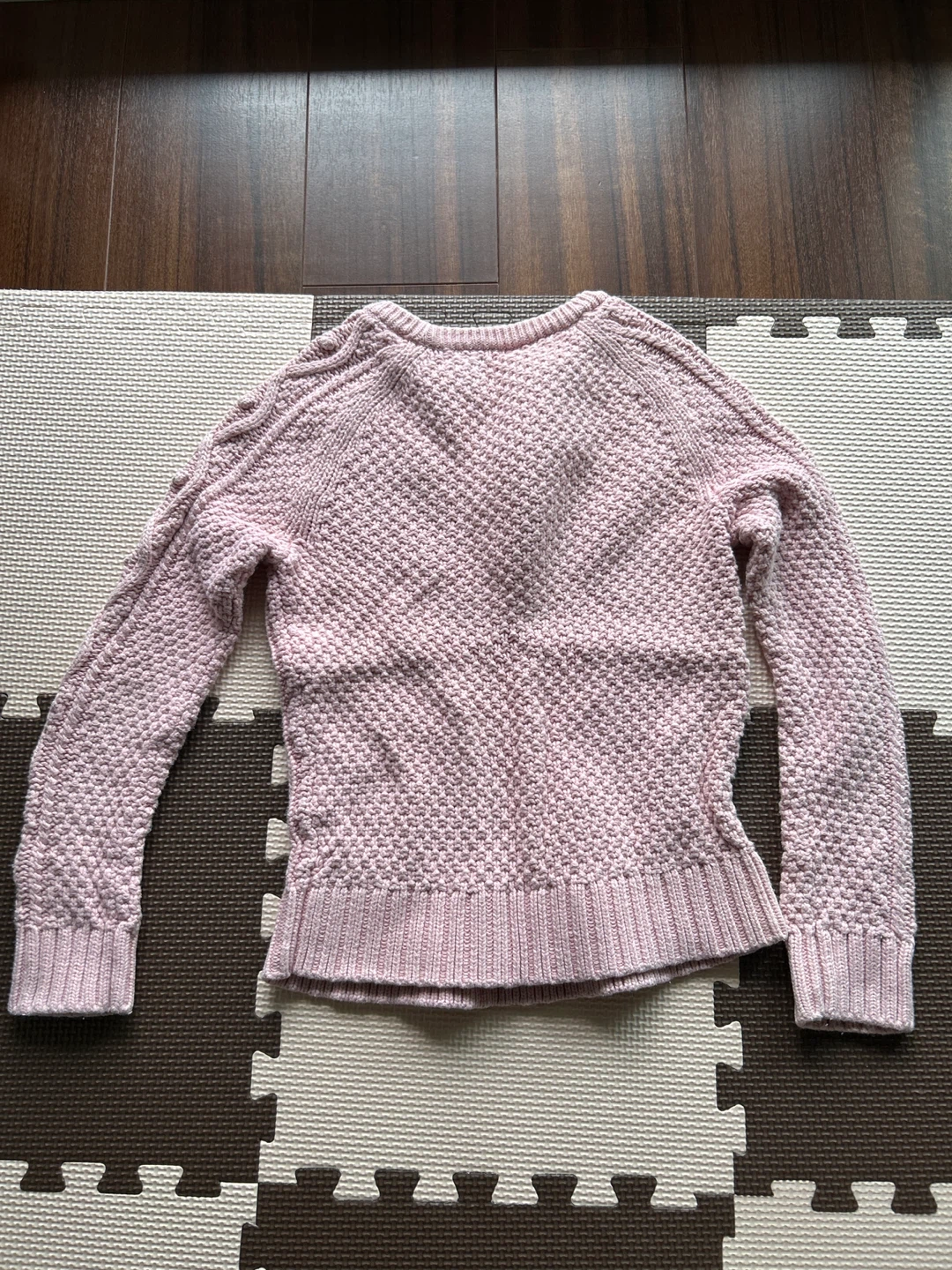 ギャップ キッズ ケーブルニット ピンク Sサイズの写真2枚目