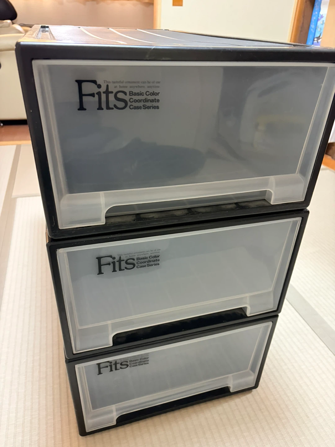 天馬 Fits 収納ケース 3個セット黒の写真2枚目