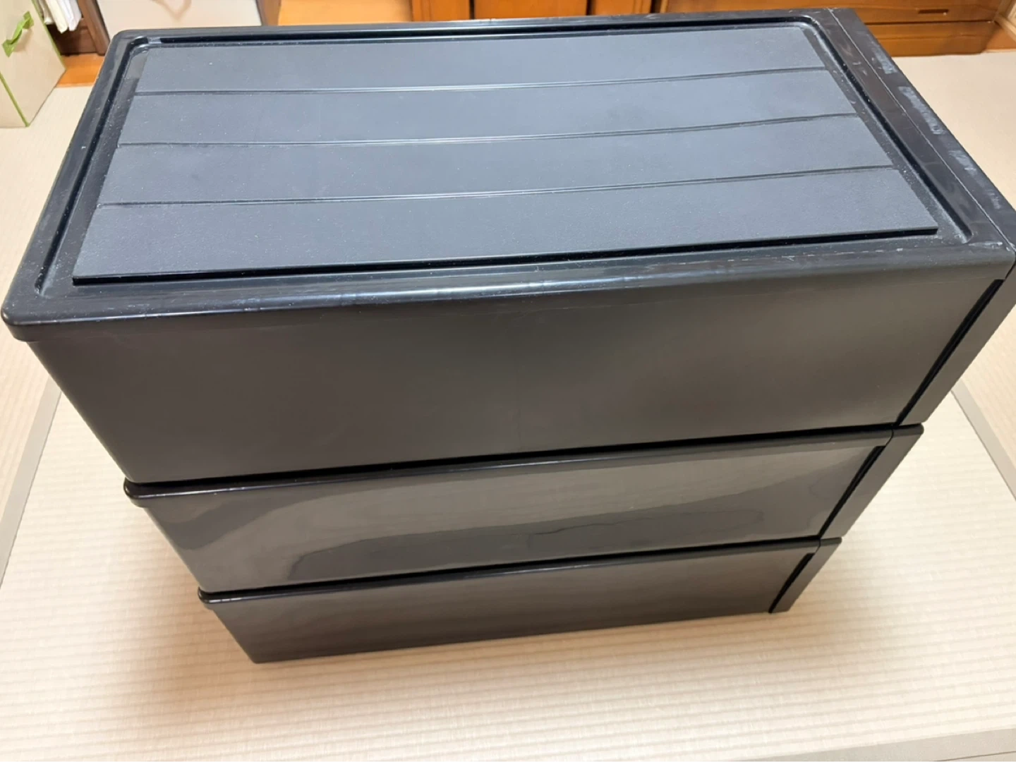天馬 Fits 収納ケース 3個セット黒の写真6枚目