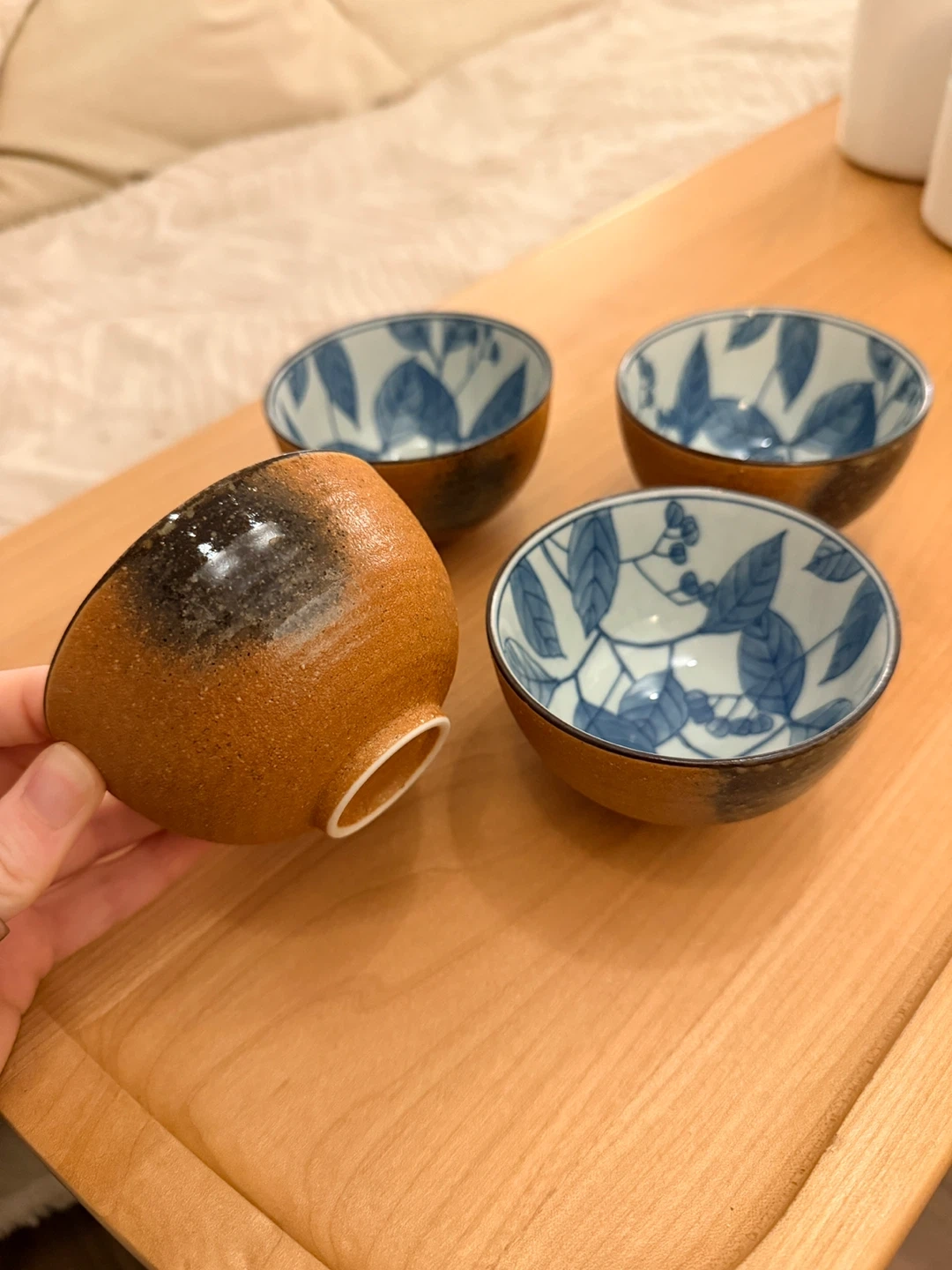 和食器 陶器 小鉢 4個セット 青絵柄の写真2枚目