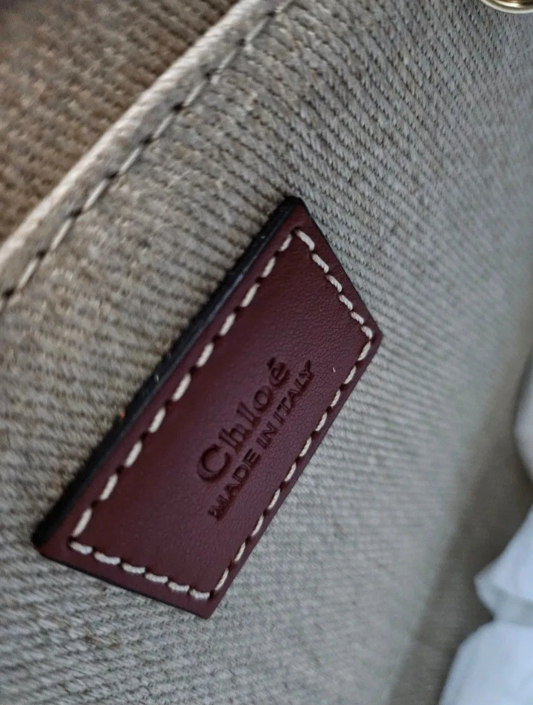 【新品本物】Chlo クロエ woody スモールトートバッグ ストラップ付き  ショルダーバッグ　ウッディ　キャンバスの写真6枚目