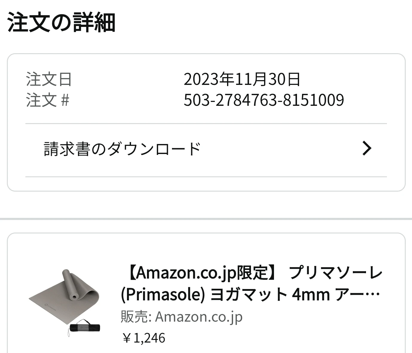 プリマソーレ ヨガマット 4mm グレーの写真3枚目