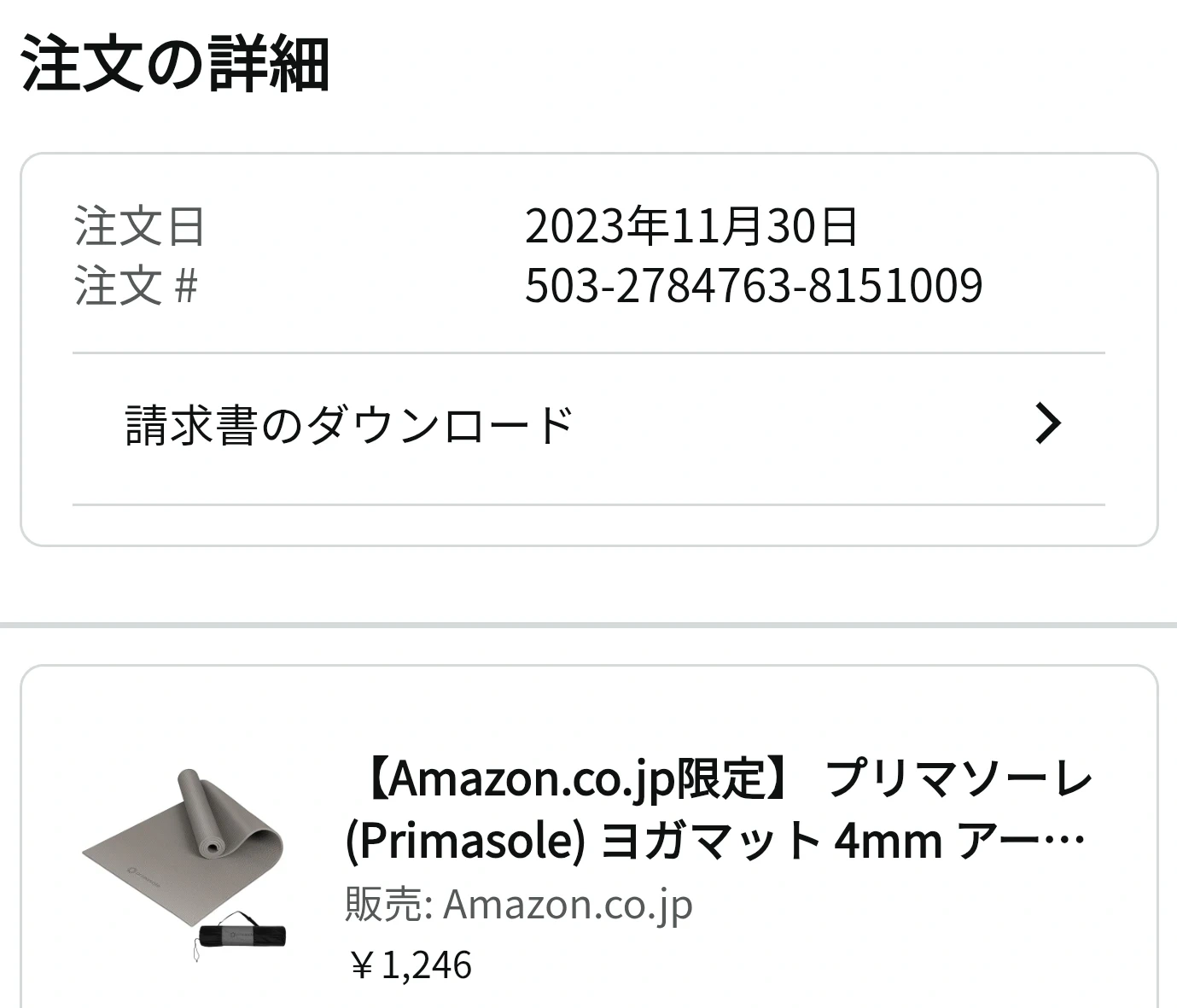 プリマソーレ ヨガマット 4mm グレーの写真3枚目