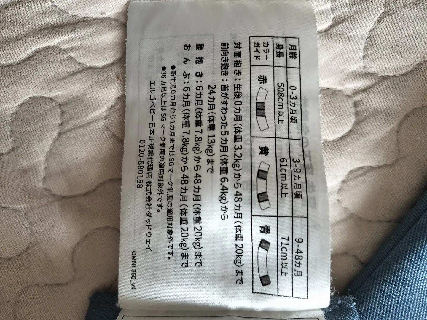 エルゴベビー オムニ360  ブルー系の写真3枚目