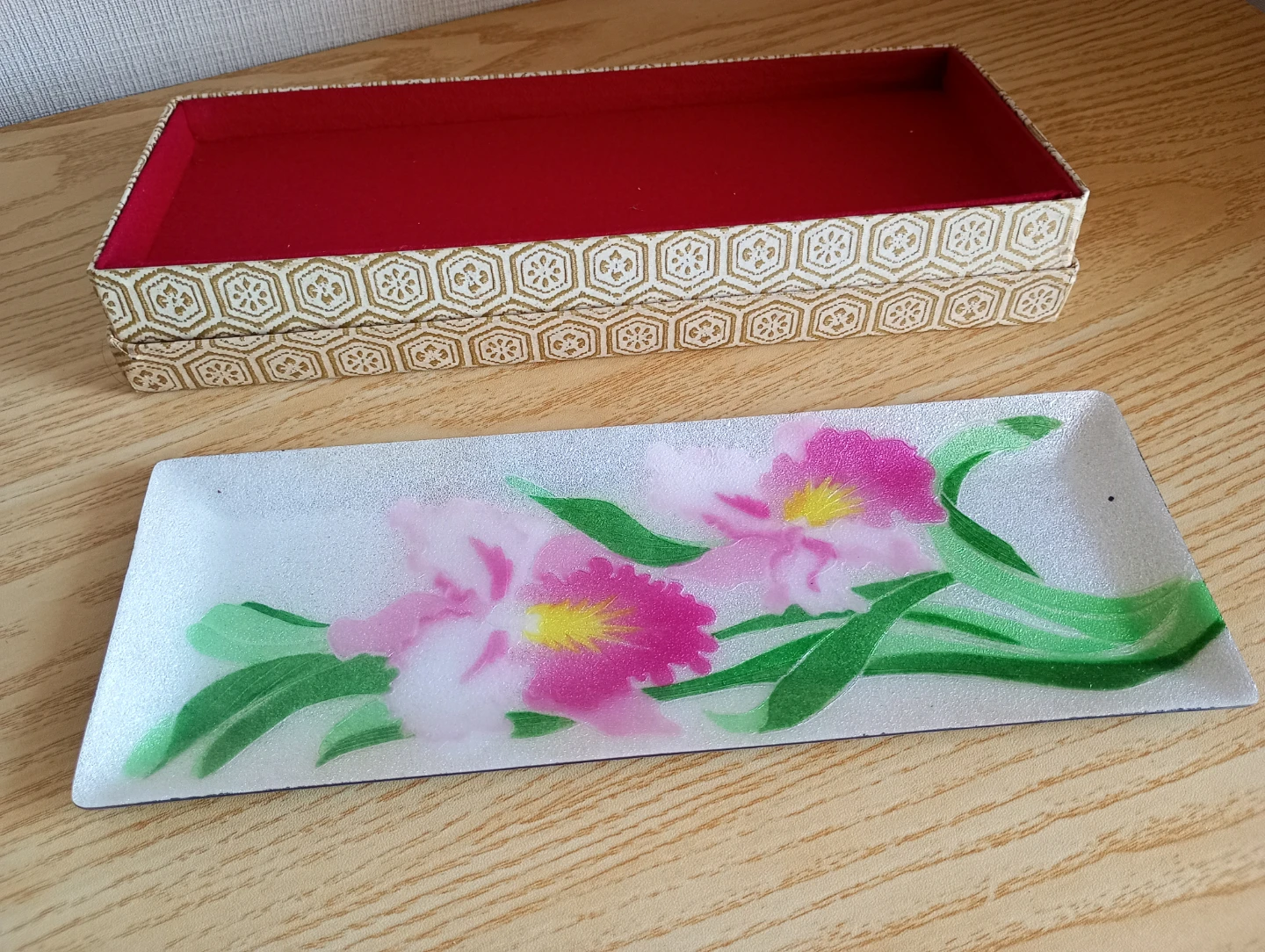 花柄 長皿 箱付き