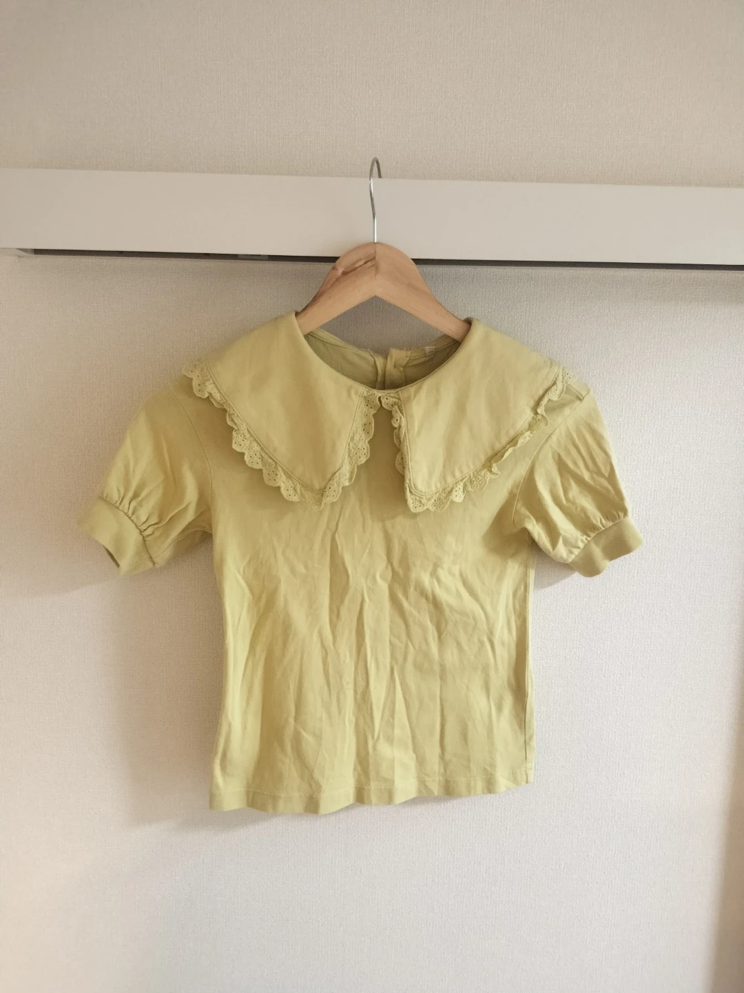 130cm GU 襟付きカットソー 黄緑色
