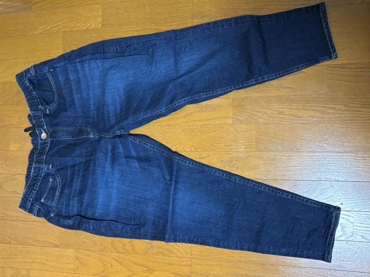 【新品未使用】ニッセンSmile landヒモ付きデニムパンツ インディゴ5L