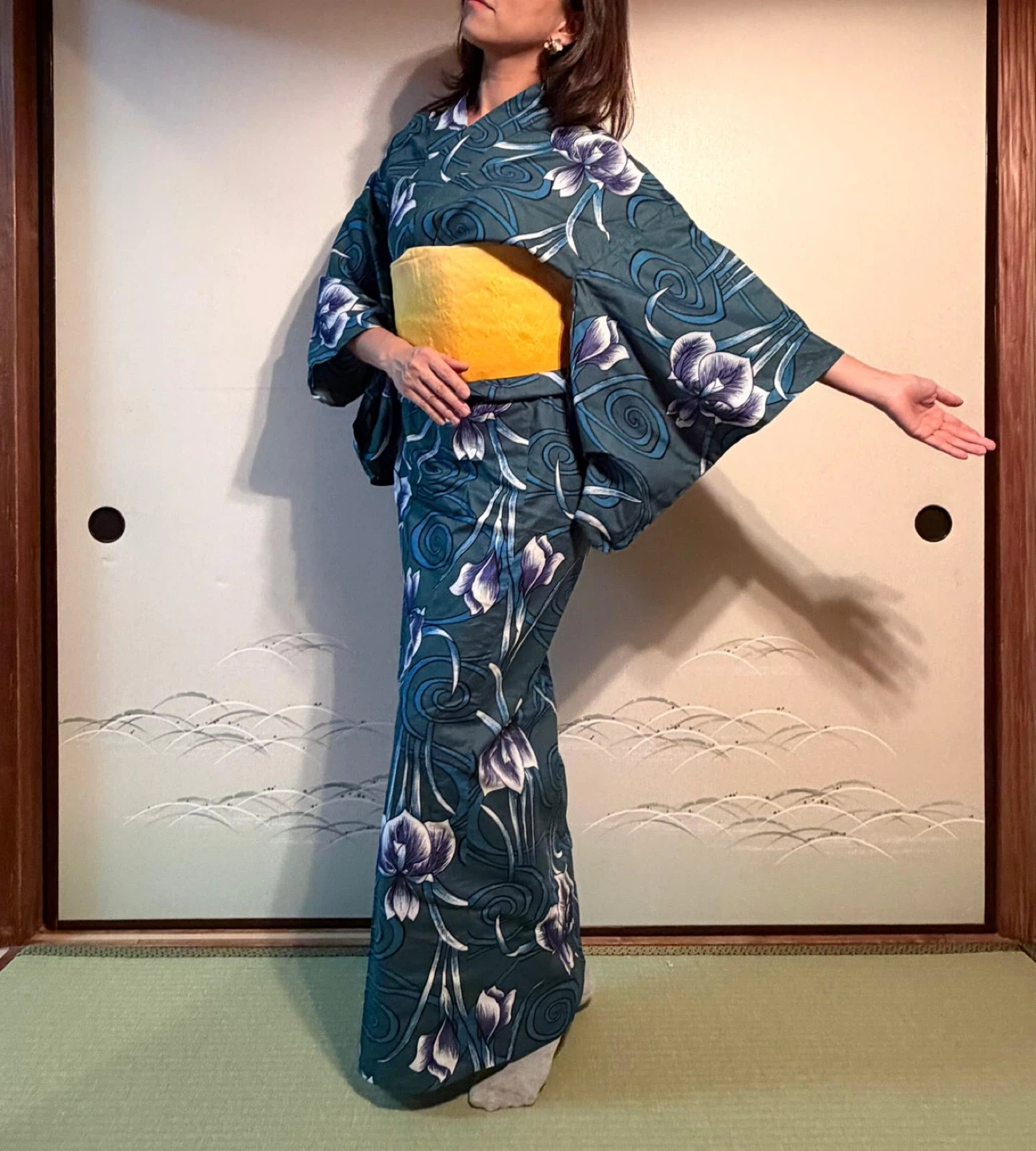 浴衣 菖蒲柄 帯セット